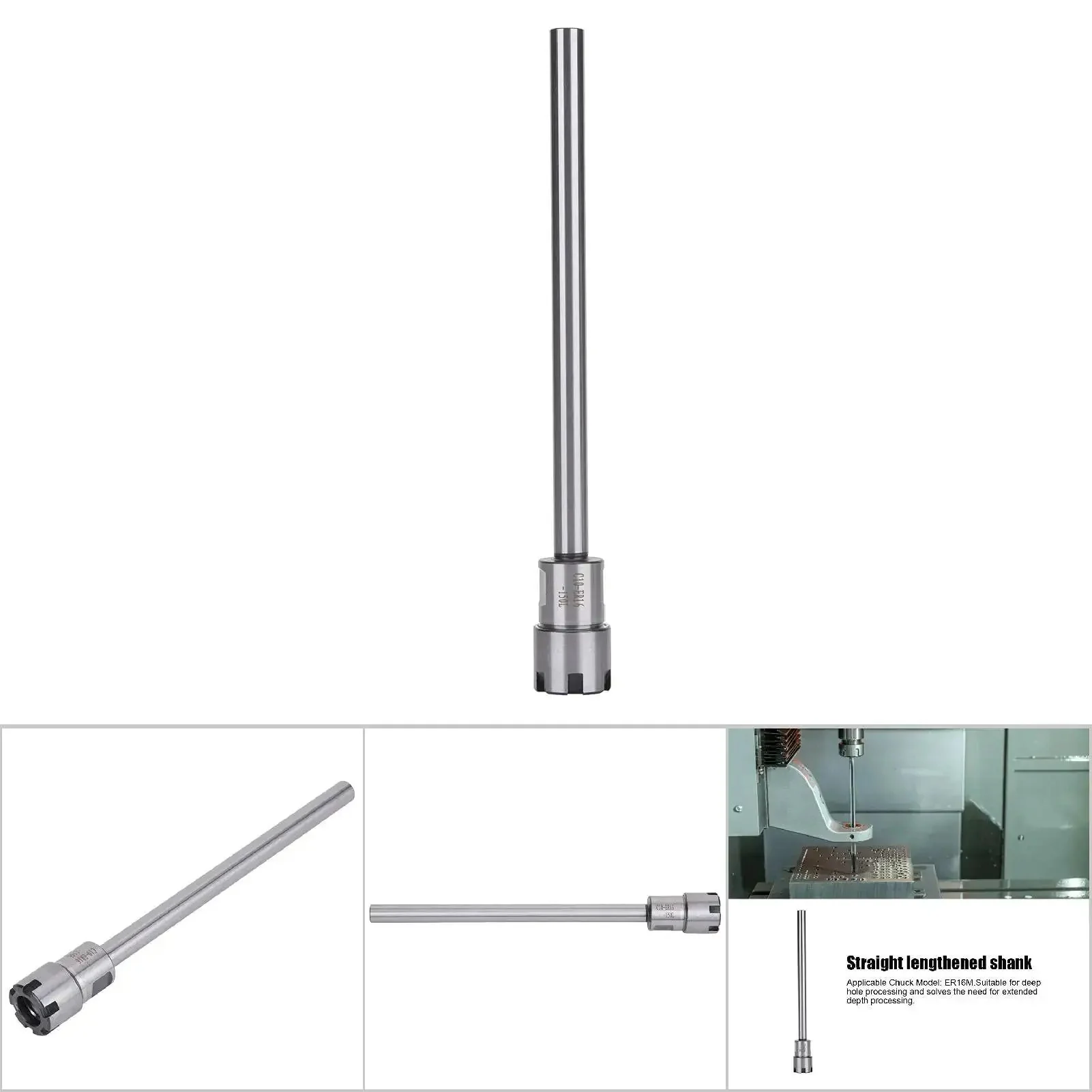 High Precision ER16M 150L Collet Chuck Holder For CNC Milling And Lathe Work Straight Shank Durable Chrome Moly Alloy Construction Stable Tooling Extension Precise Grip Easy Setup For Reliable Machining - Image 4