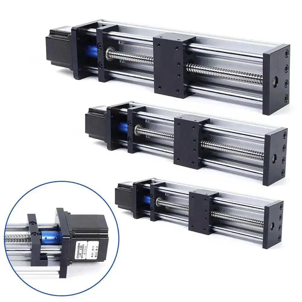 High Precision Linear Rail Stage With 100mm 200mm 300mm Travel Square Rails Mini Slide Table And NEMA 23 Stepper Motor For DIY Makers And Pro Hobbyists CNC Router Milling Machine - Image 5