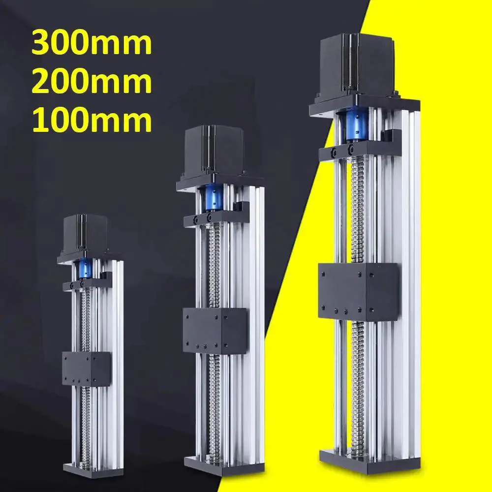 High Precision Linear Rail Stage With 100mm 200mm 300mm Travel Square Rails Mini Slide Table And NEMA 23 Stepper Motor For DIY Makers And Pro Hobbyists CNC Router Milling Machine - Image 6