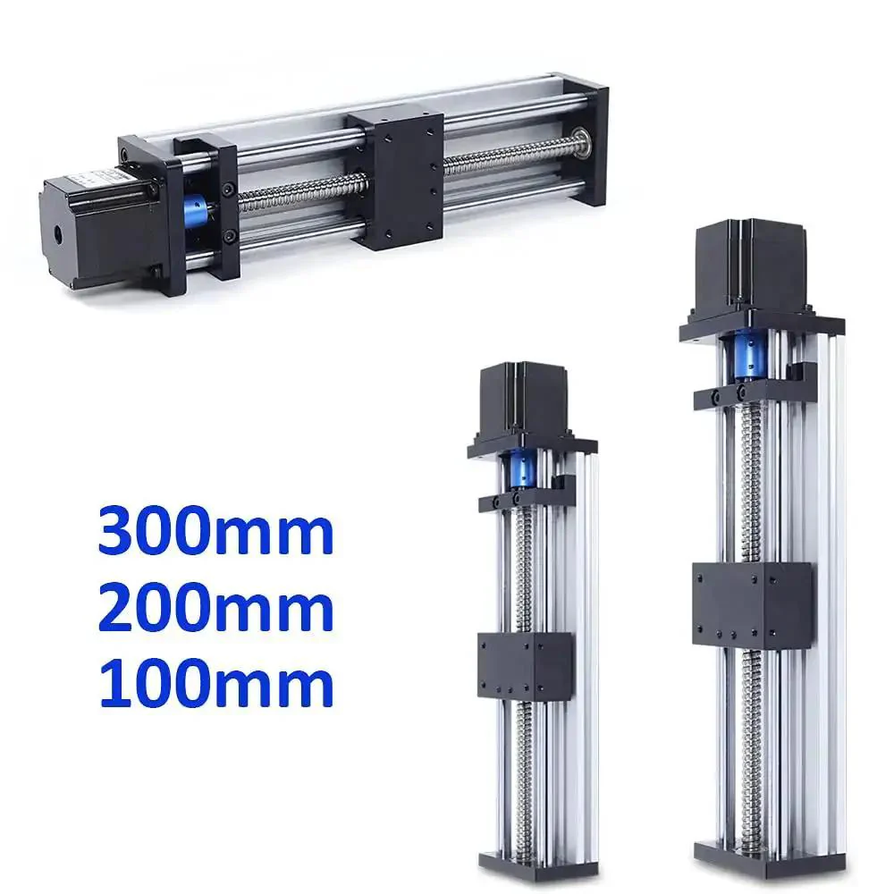 High Precision Linear Rail Stage With 100mm 200mm 300mm Travel Square Rails Mini Slide Table And NEMA 23 Stepper Motor For DIY Makers And Pro Hobbyists CNC Router Milling Machine - Image 8