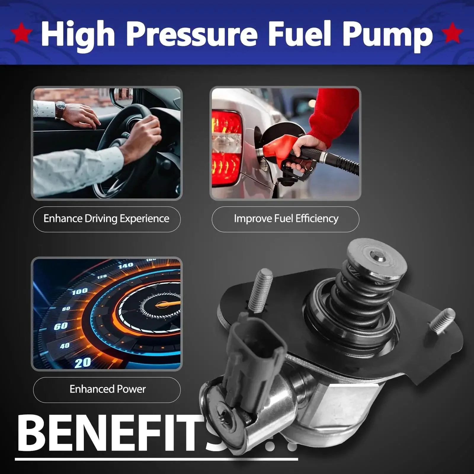 High Pressure Fuel Pump 12626234 Direct Fit Upgrade For Buick Enclave 2009-2017 Chevrolet Traverse GMC Acadia LaCrosse 2010-2011 CTS STS 3.6L V6 Replaces OE Parts 12626234 12639260 12634492 12647344 - Image 2