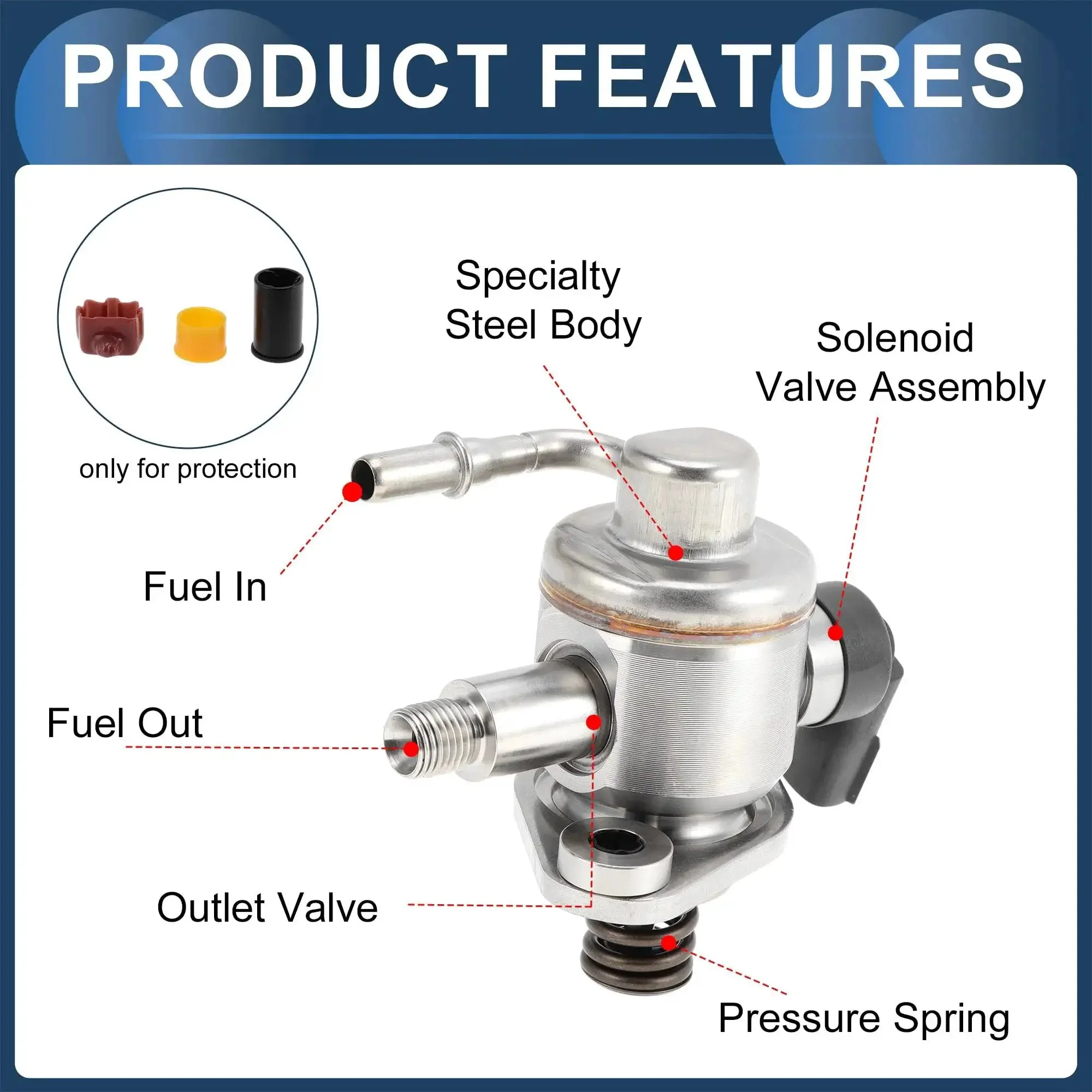 High Pressure Fuel Pump Assembly For Cadillac ATS CTS CT6 GMC Acadia Canyon And Camaro 2016-2019 V6 3.6L OE Fitment HM10117 12647366 12673141 12673750 12691088 HPM1027 - Image 6