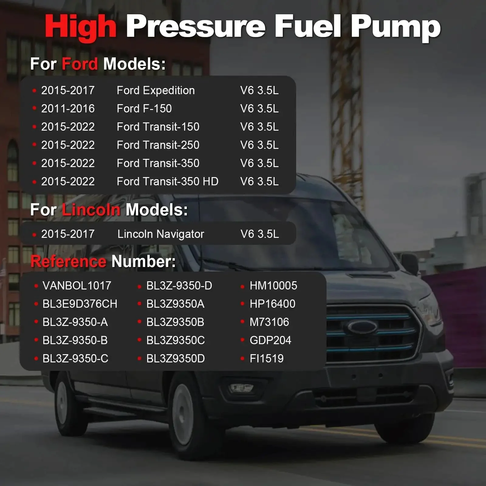 High Pressure Fuel Pump For Ford F-150 2011-2016, Expedition 2015-2017, Transit 150 250 350 HD 2015-2022, Lincoln Navigator 2015-2017 V6 3.5L GDP204 Replacement Part - Image 6