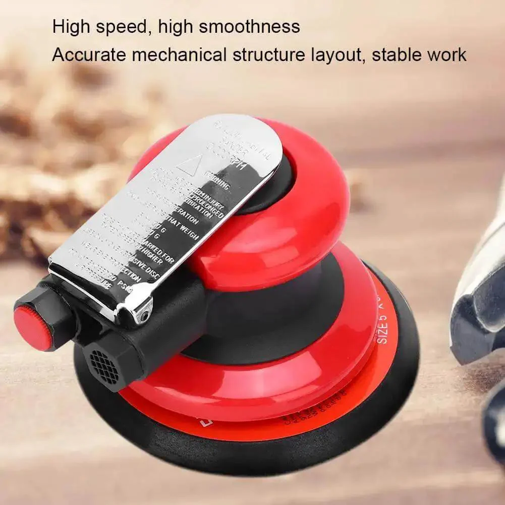 High Speed 10,000 RPM Pneumatic Polisher For Industrial Metal Polishing, Air Orbital Sander With 5 Percent Eccentricity, Ergonomic Grip For Smooth, Efficient Finish, Includes Wrench - Image 2