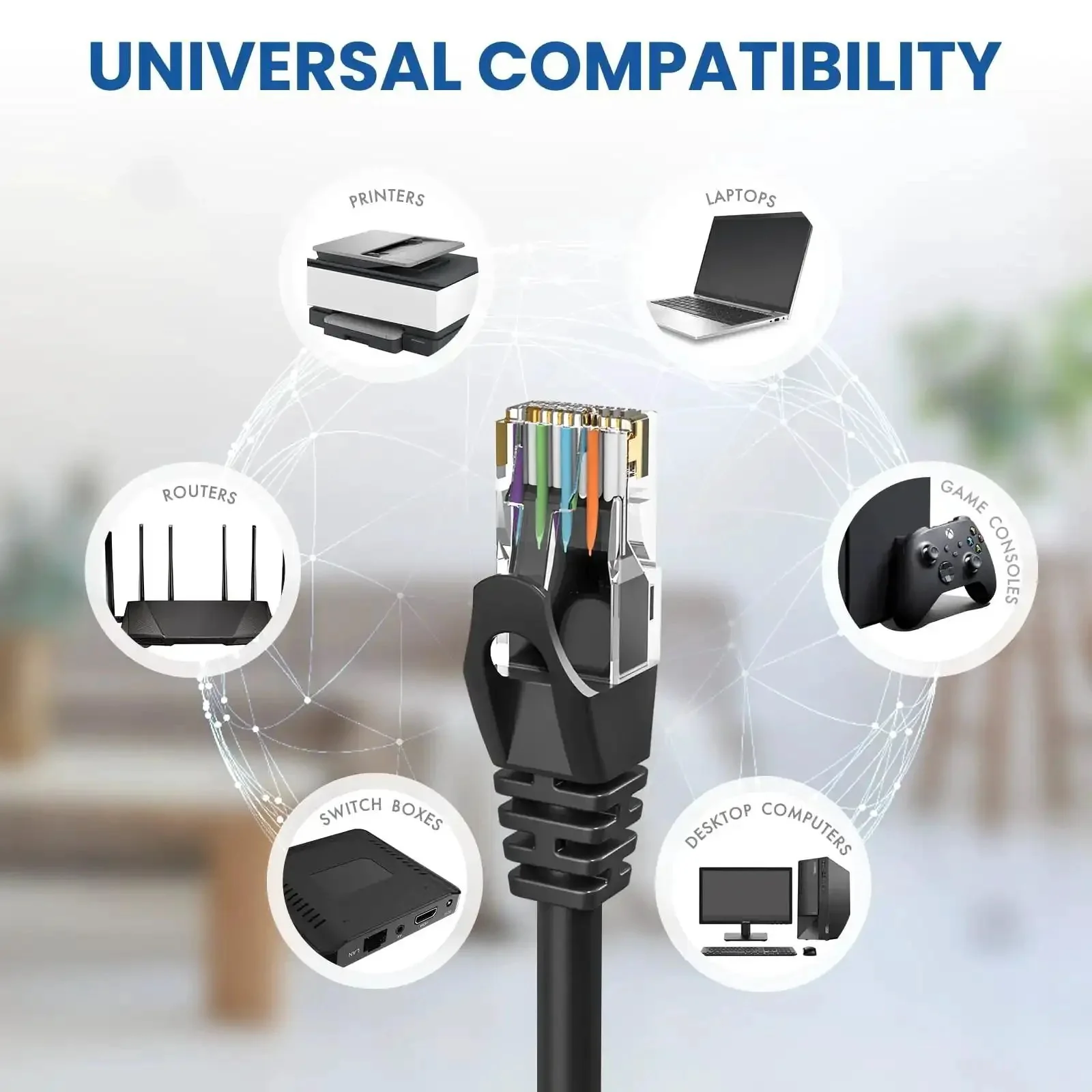 High Speed Cat6 Ethernet Patch Cable 6 Ft 2 Pack For Indoor Outdoor Use Ultra Fast 10Gbps Network Cable For Router Modem Gaming PS4 PS5 Durable Wired Internet Connection With Easy Plug And Play - Image 3