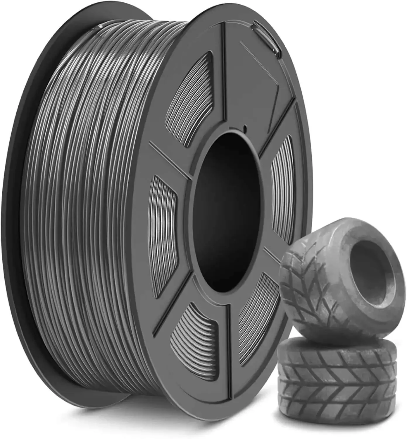 High Speed Flexible TPU Filament 1.75mm 1kg For Fast Prints With Dimensional Accuracy About 0.03mm Sweet For Flexible Parts In Robotics And Fashion Projects Works With Most FDM 3D Printers Grey
