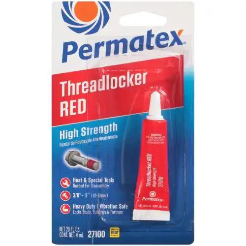 High Strength Red Thread Locker Sealant 6 mL Tube Heavy Duty Locking Compound OEM Approved Prevents Loosening Replaces Bolts And Snap Rings 12 Pack Perfect For Auto And Shop Projects Locks Fasteners Up Tight In Vibration And Heat - Image 3