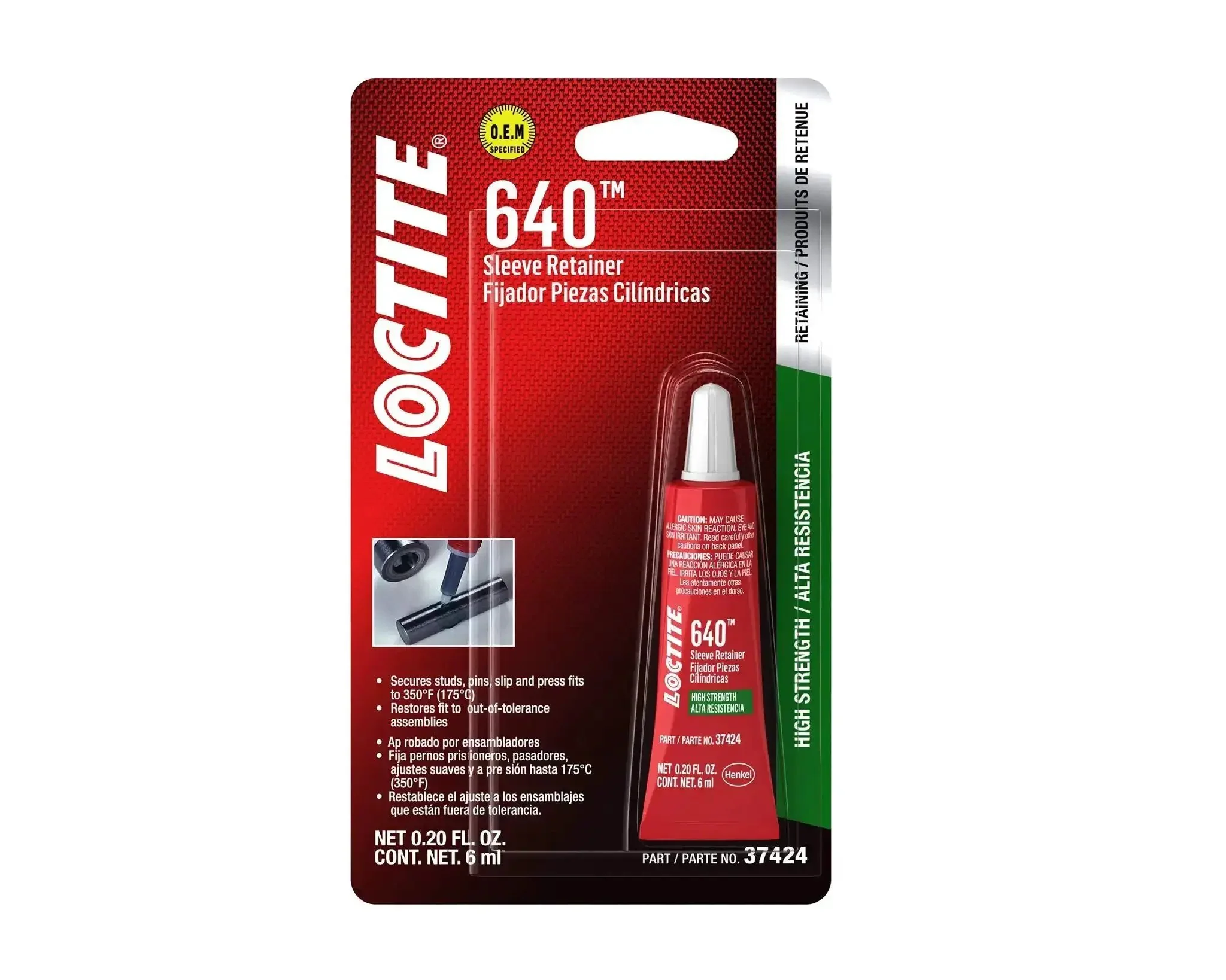 High Strength Sleeve Retainer Adhesive Tube 6 ml for Automotive Engine Assembly Medium Temp Anaerobic Bond OEM Approved Performance Durable Locks In For Tight Fits And Reliable Seals In Engines