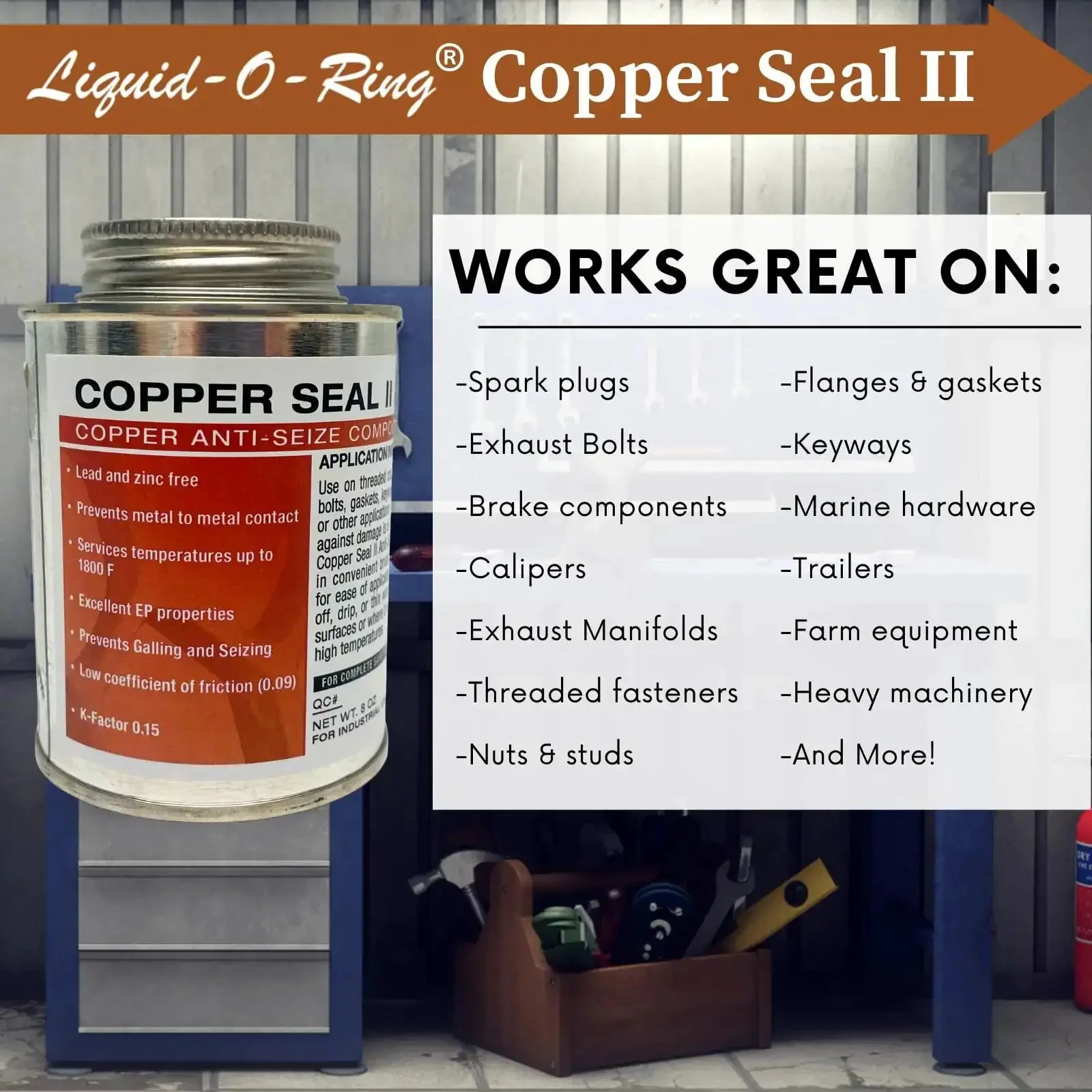 High Temp Copper Anti Seize Lubricant 1800F For Spark Plugs Exhaust Manifolds Bolts And Brakes Prevents Seizing And Corrosion USA Made 8oz Multi Purpose Assembly Lubricant That Works Like A Champ - Image 6