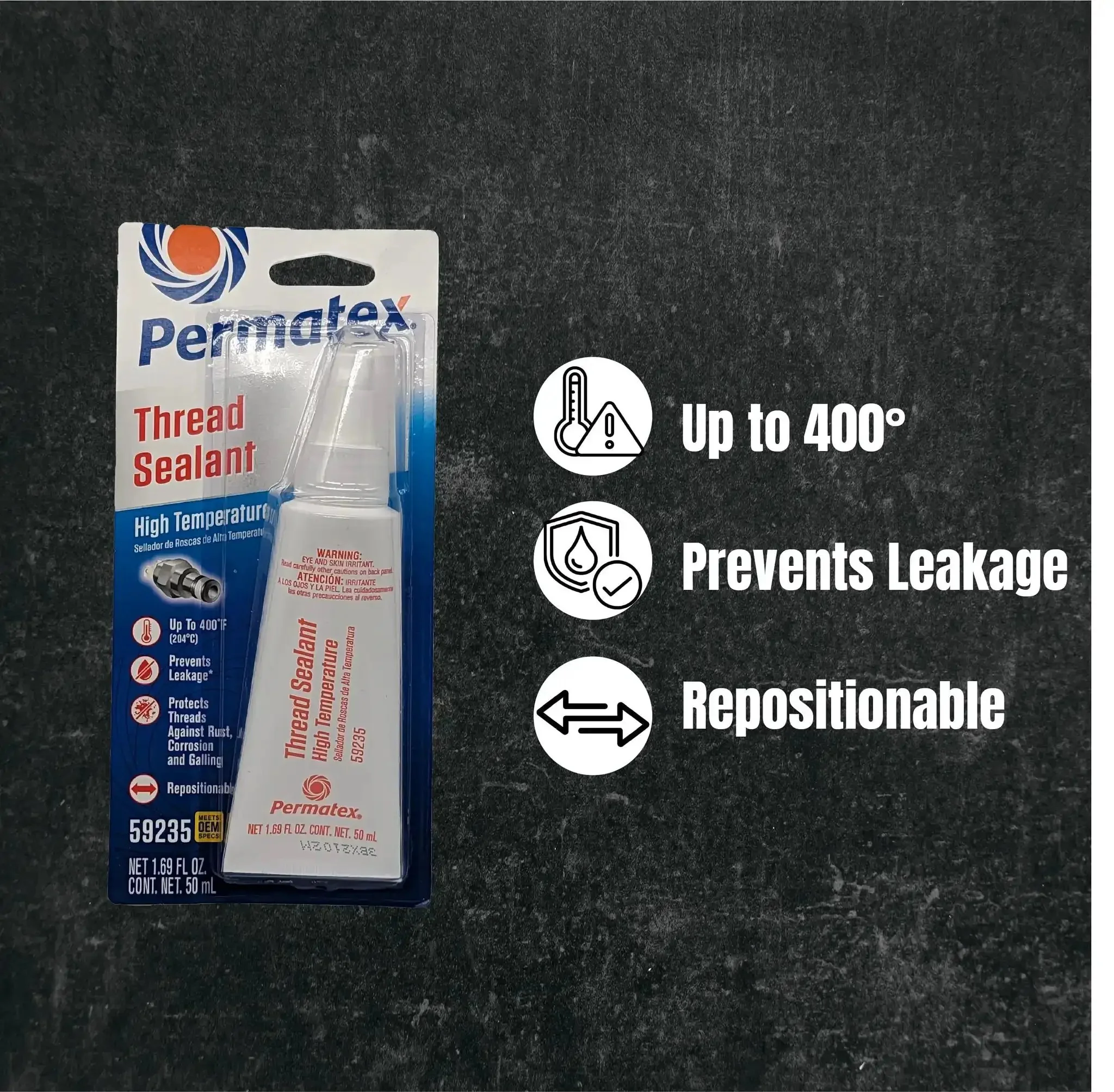 High Temperature Thread Sealant Kit 50 Ml Pack Of 6 That Seals Leaks Like A Champ, Resists Vibration Moisture Hydraulic Fluids And Diesel Fuels, Lubricates Threads For Easy Assembly And Disassembly, Repositionable Up To Four Hours - Image 2