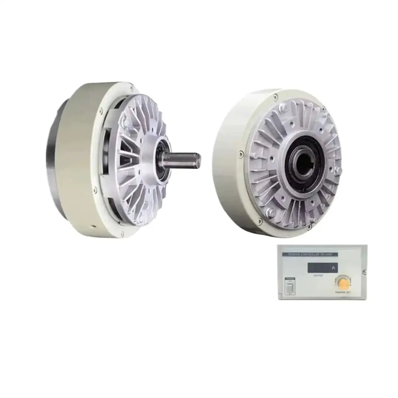 Hollow Shaft Magnetic Powder Brake DC 24V 1400 RPM With 6-400 Nm Torque Range 0.6-40 Kg Load Plug-and-Play Controller Kit TB-200S Included (12 Nm) For Single Shaft