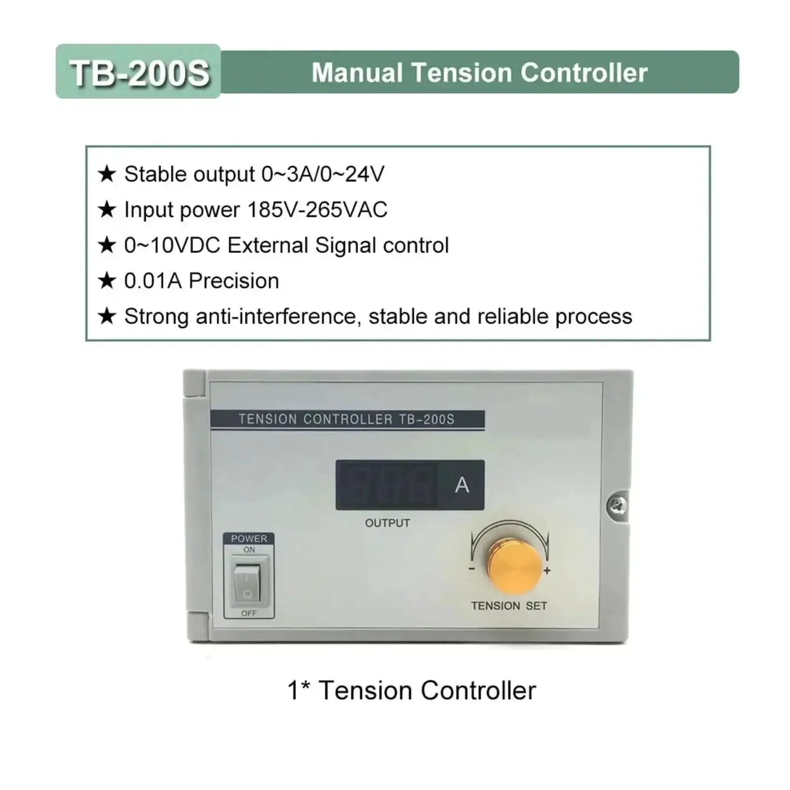 Hollow Shaft Magnetic Powder Brake DC 24V 1400 RPM With 6-400 Nm Torque Range 0.6-40 Kg Load Plug-and-Play Controller Kit TB-200S Included (12 Nm) For Single Shaft - Image 2