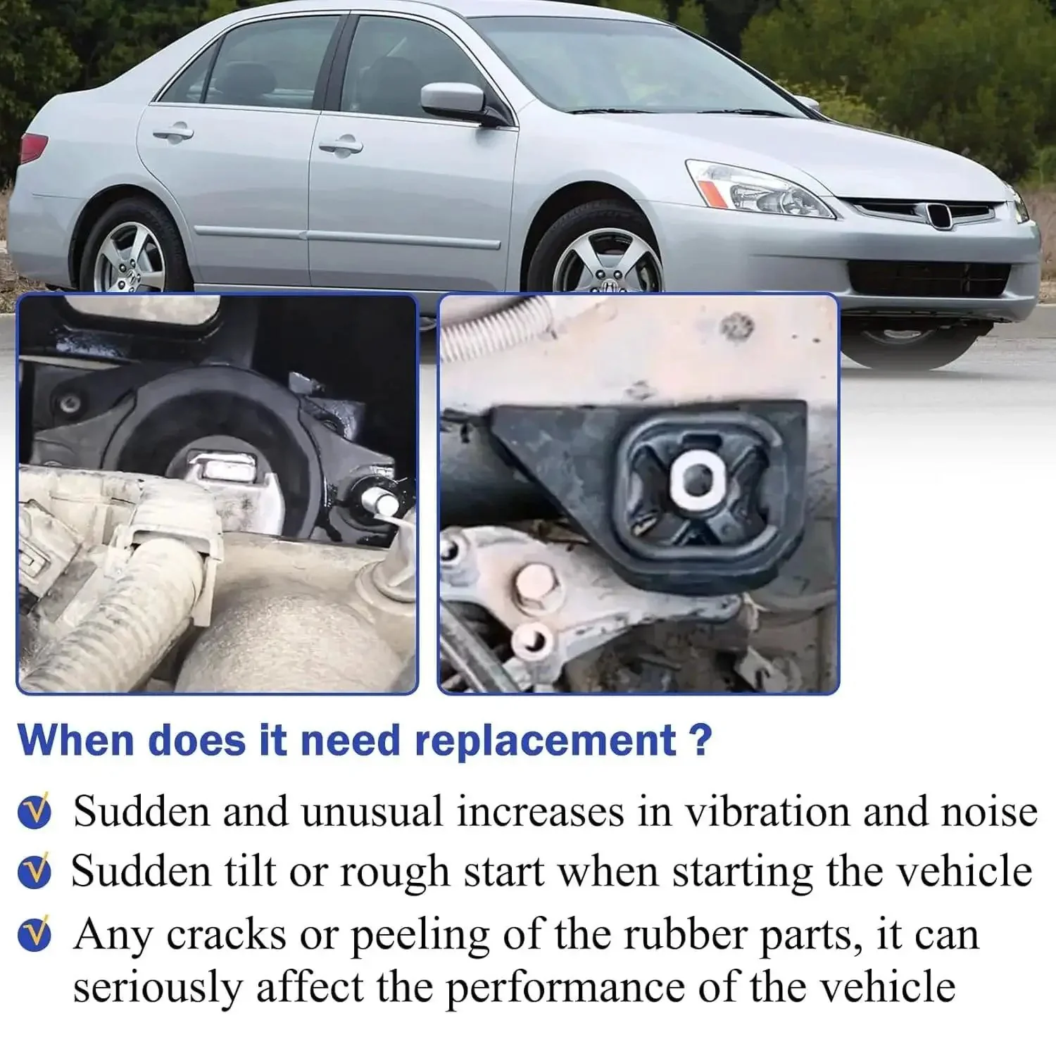 Honda Accord 2003 To 2007 2.4L Automatic Engine And Transmission Mount Set Of 6 Durable OEM Grade Mounts A4509 A4510 A4516 A4517 A4526HY A4542 Direct Fit For 2.4L Automatic - Image 4