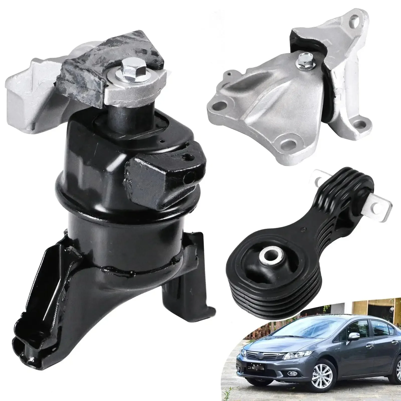 Honda Civic 1.8L Beefed Up Engine Mount Set For 2012 2013 2014 2015 Front Motor Mount Rear Torque Strut Mount And Transmission Mounts Replacement Kit Built For A Smooth Quiet Ride