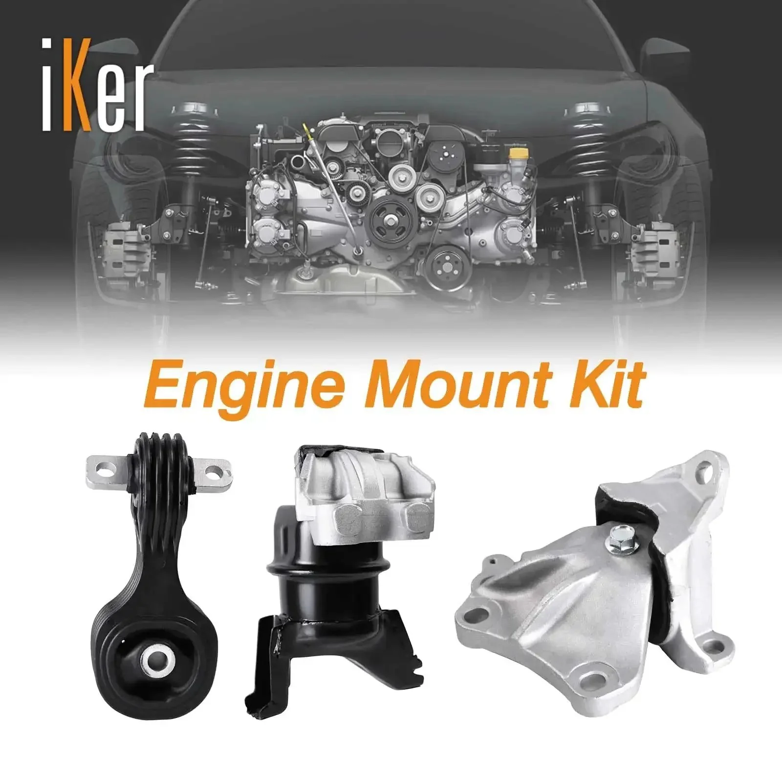 Honda Civic 1.8L Beefed Up Engine Mount Set For 2012 2013 2014 2015 Front Motor Mount Rear Torque Strut Mount And Transmission Mounts Replacement Kit Built For A Smooth Quiet Ride - Image 2
