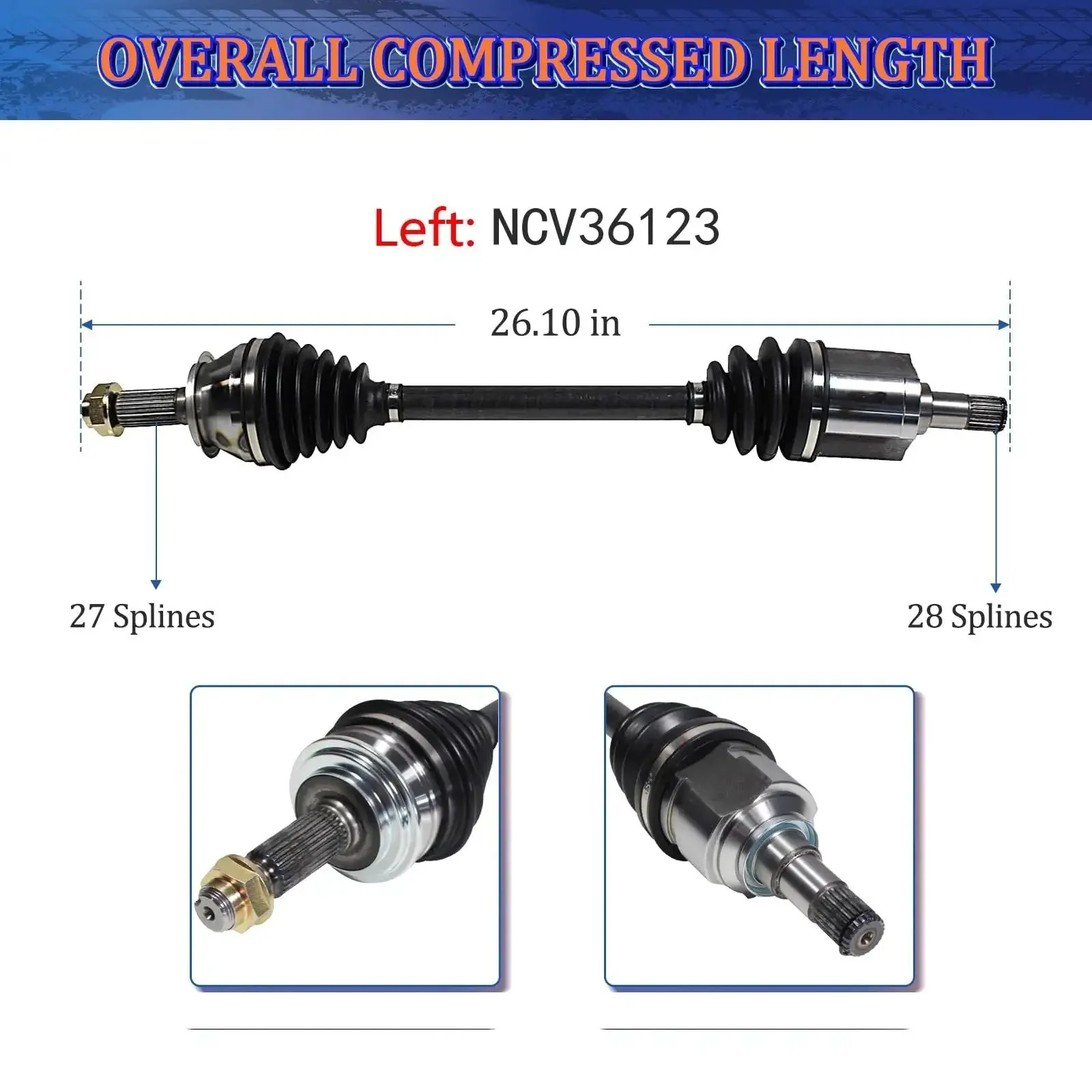Honda CR V CV Axle Shaft Assembly Front Left And Right For 2002 2003 2004 2005 2006 2.4L CV Joint Replacement Axle For Driver And Passenger Sides Reliable Heavy Duty Front Axle - Image 9