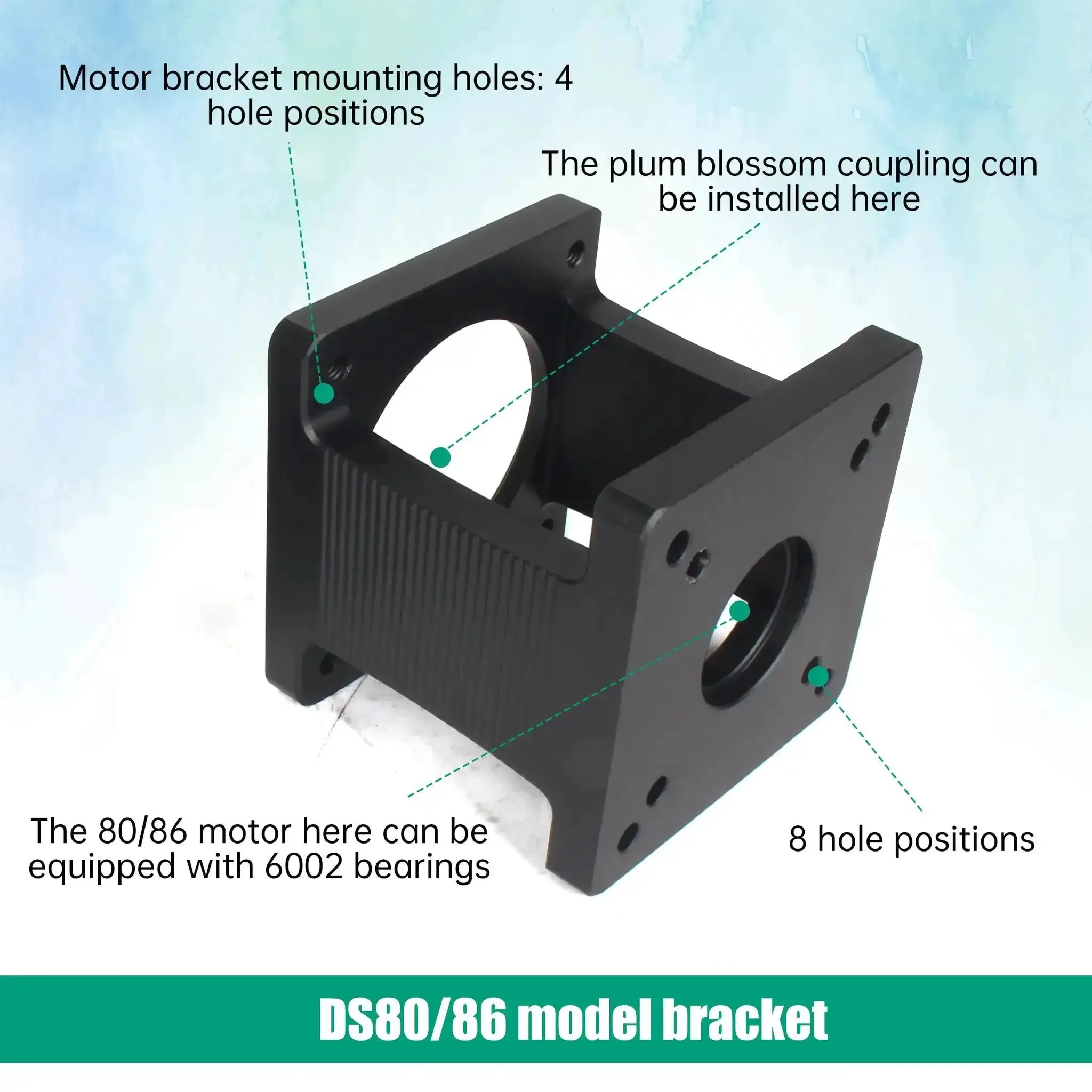 Horizontal Servo Motor Mount Bracket For 80 Servo Type Motors Aluminum Alloy 6063 Base Durable Motor Holder Accessory With Easy Install Heavy Duty Servo Mount For CNC And Robotics Projects - Image 4
