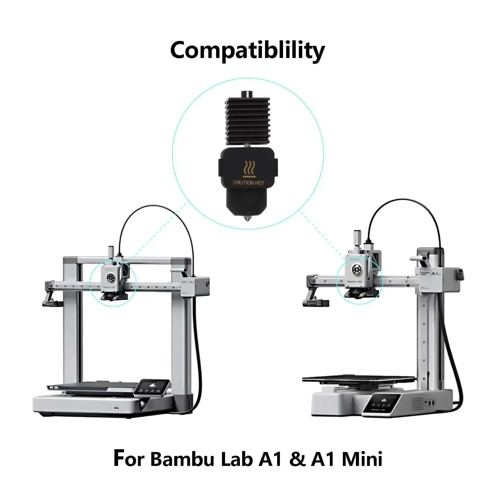 Hotend Upgrade Kit For A1 Mini And A1 3D Printers With 0.2mm Hardened Steel Nozzle Detachable Nozzle Silicone Socks And Heating Block For Pro Grade Smoother More Precise Prints - Image 3