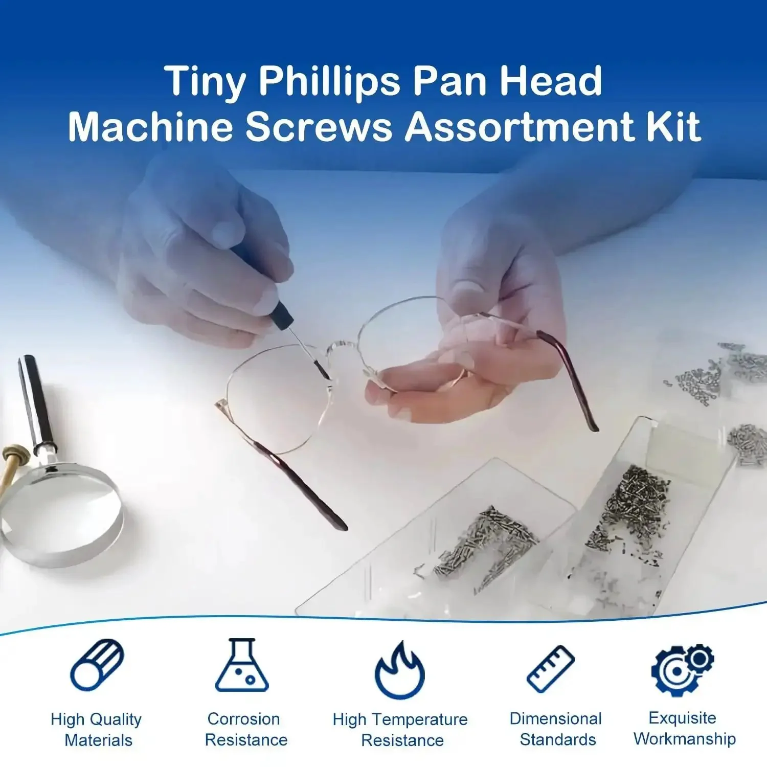 Huge 1600Pcs Tiny Phillips Pan Head Machine Screws Set For Eyeglasses RC Models Electronics And DIY Projects Nickel Plated Carbon Steel Metric Micro Screws From M1 To M1.7 - Image 6