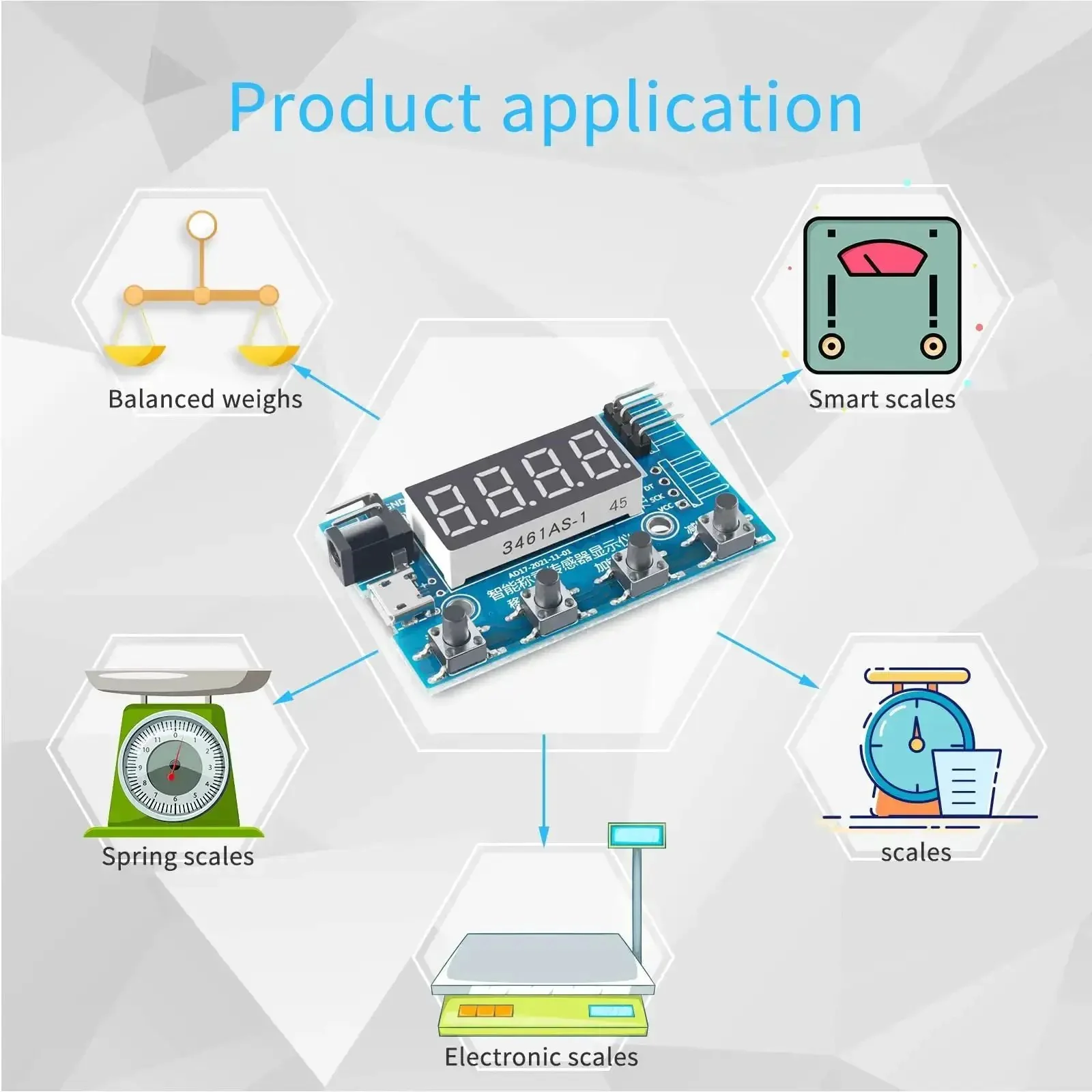 HX711 Digital Load Cell Module With Display 24 Bit Analog To Digital Weight Sensor Board For Arduino Pro Grade Weighing Scale Easy Plug And Play High Precision Anti Interference Low Drift Ideal For DIY Scales - Image 4