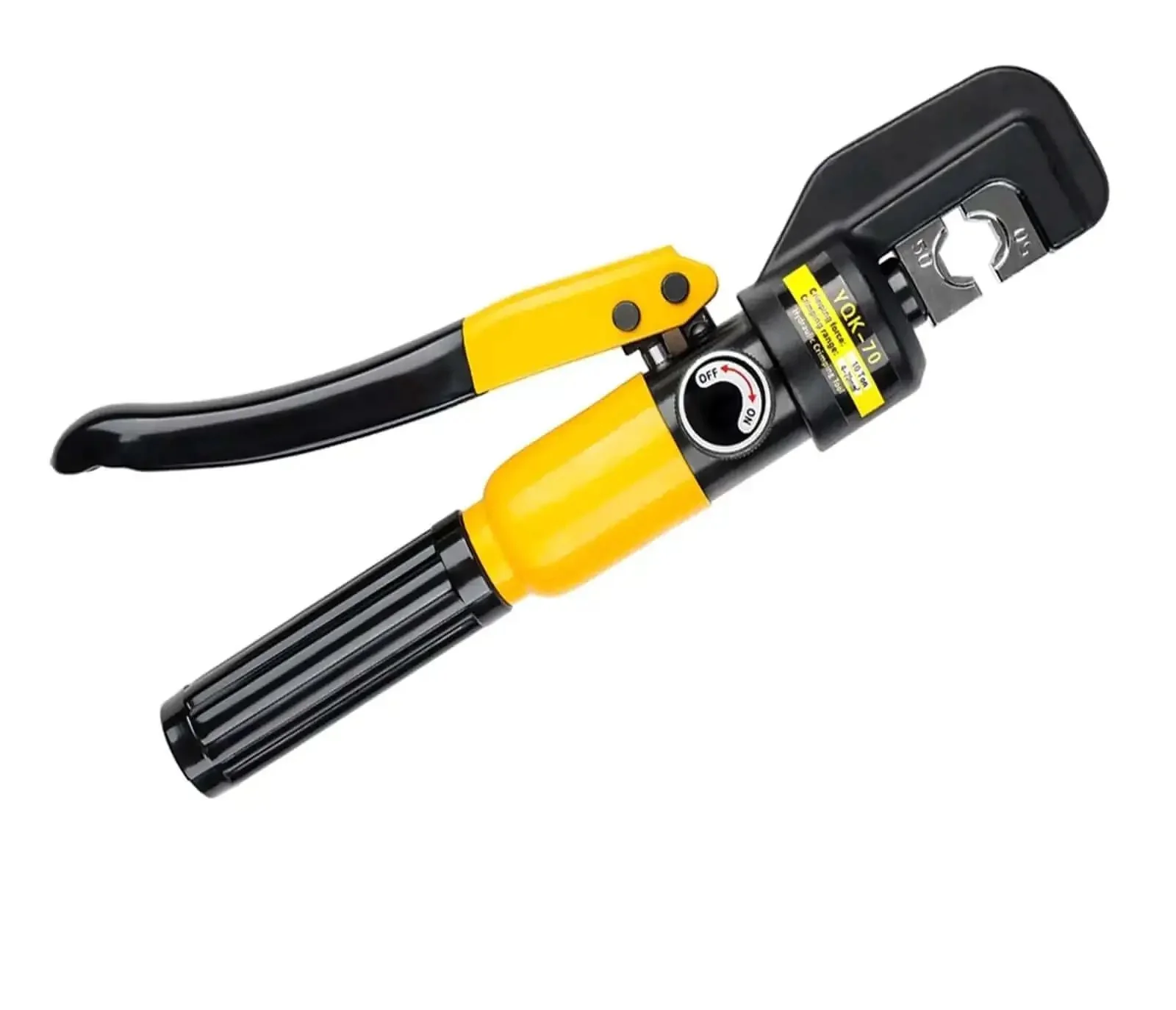 Hydraulic Crimp Tool 5 To 8 Ton Pliers For Cable Lug Crimping 4 To 70 Mm2 DIY Home Use With Safety Click One Piece Pump DIN AWG JIS Compatible Ideal For Automotive Electrical Wiring And Heavy Duty Installations Beefy Steel Build And Comfortable Grip