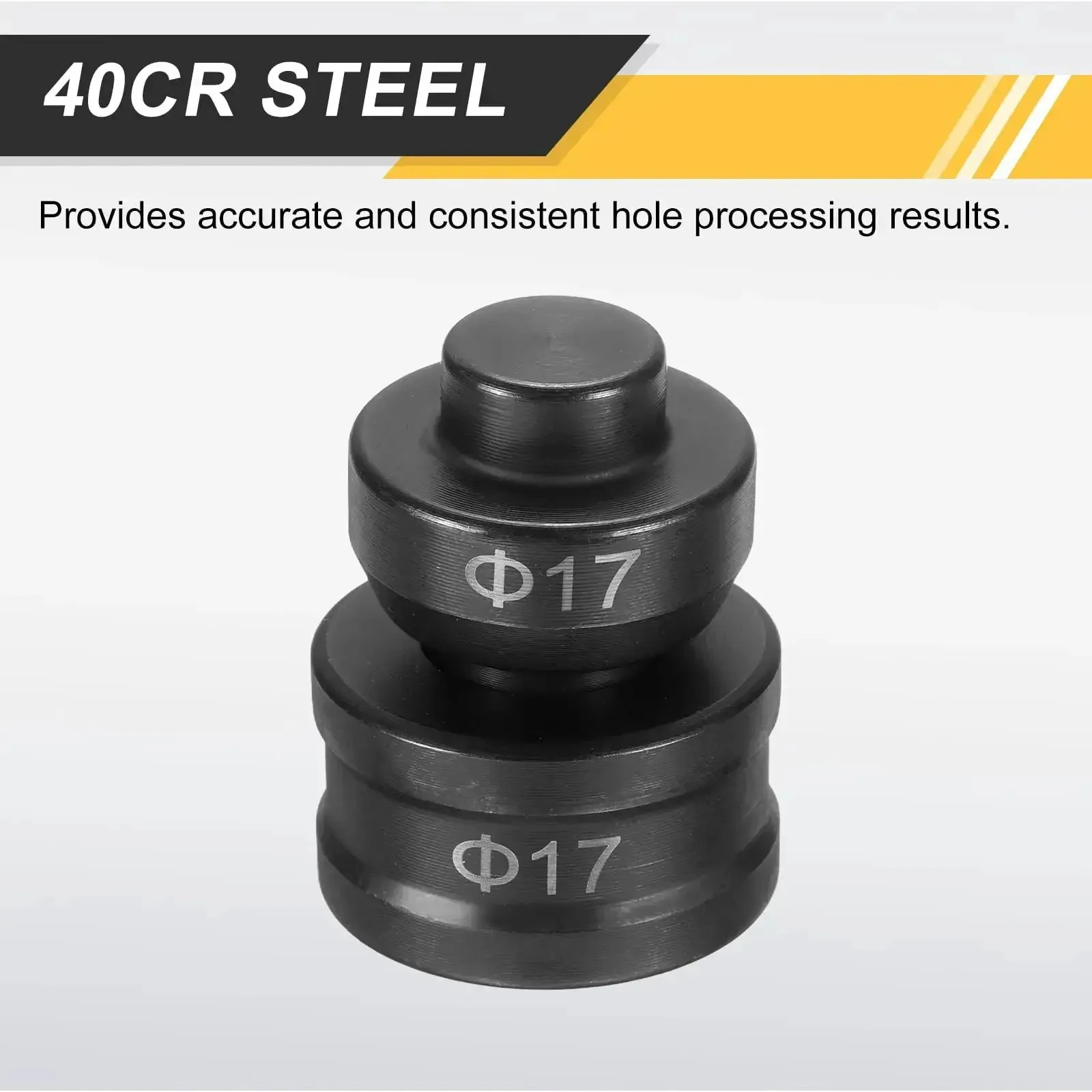 Hydraulic Hole Punch Die 17mm Round For CH60 Electric Punching Machine 40Cr Steel Upper And Lower Dies Kit Heavy Duty Boss Grade Punch Die Set Black Finish For Sheet Metal And DIY Projects - Image 5