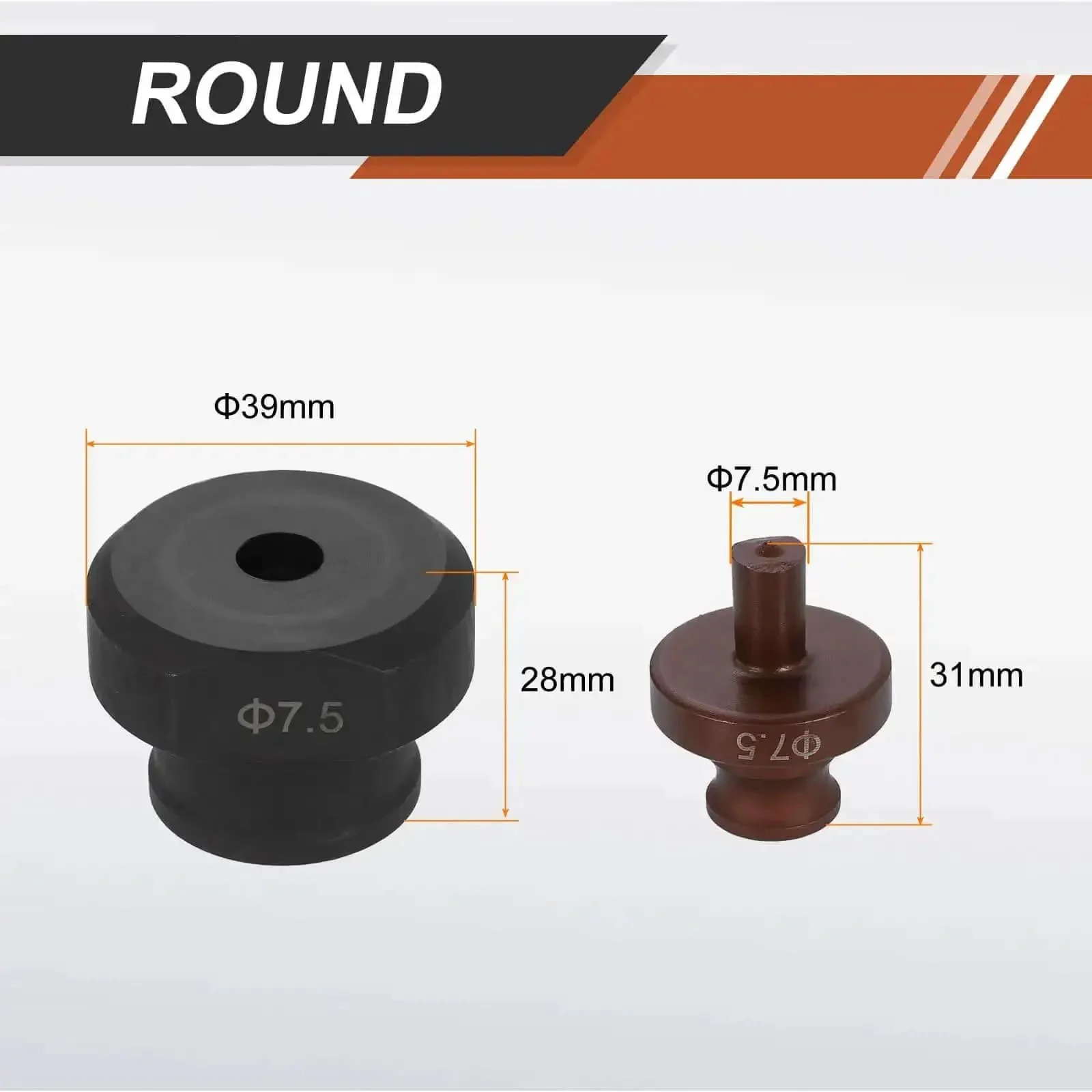 Hydraulic Hole Punch Die 7.5mm Round Hole For Electric Punching Machine Kit MHP-20 JP-20 With 40Cr Steel Construction Burgundy And Black Finish Long Lasting Die Set For Precise Metal Punching At Home Or Shop - Image 7