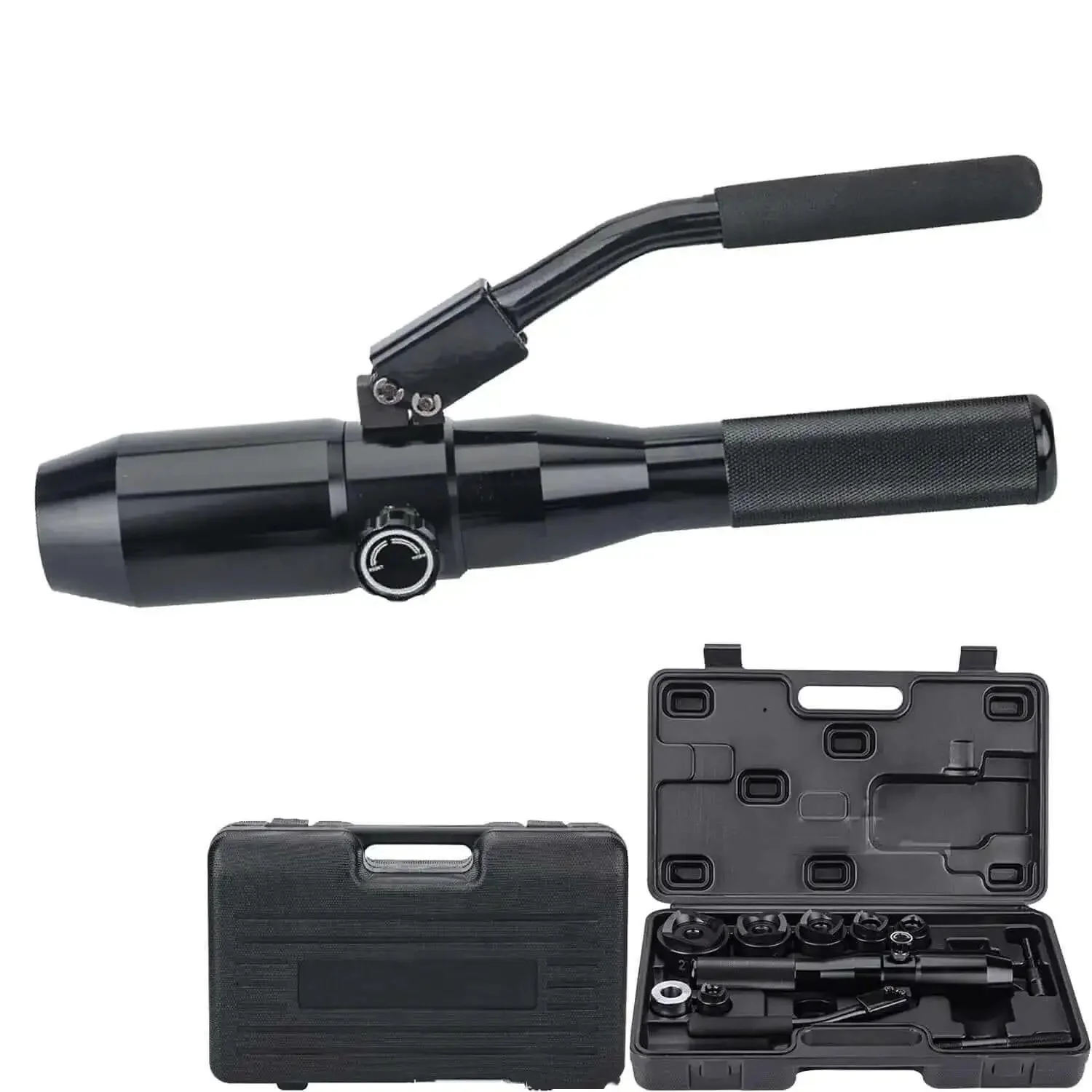 Hydraulic Knockout Hole Punch Driver Kit For Metal Sheets And Electrical Conduit Holes 16.5mm To 60.8mm Heavy Duty Aluminum Alloy Portable Puncher Set With Fast Clamping And Leak Free Sealing