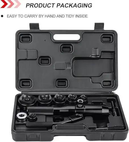 Hydraulic Knockout Punch Kit With Manual Hole Cutter Set For Electric Conduit Includes Six Dies For Clean Holes In Metal Sheets And Distribution Boxes Heavy Duty Pro Grade Tool For Quick Punching And Fabrication - Image 2