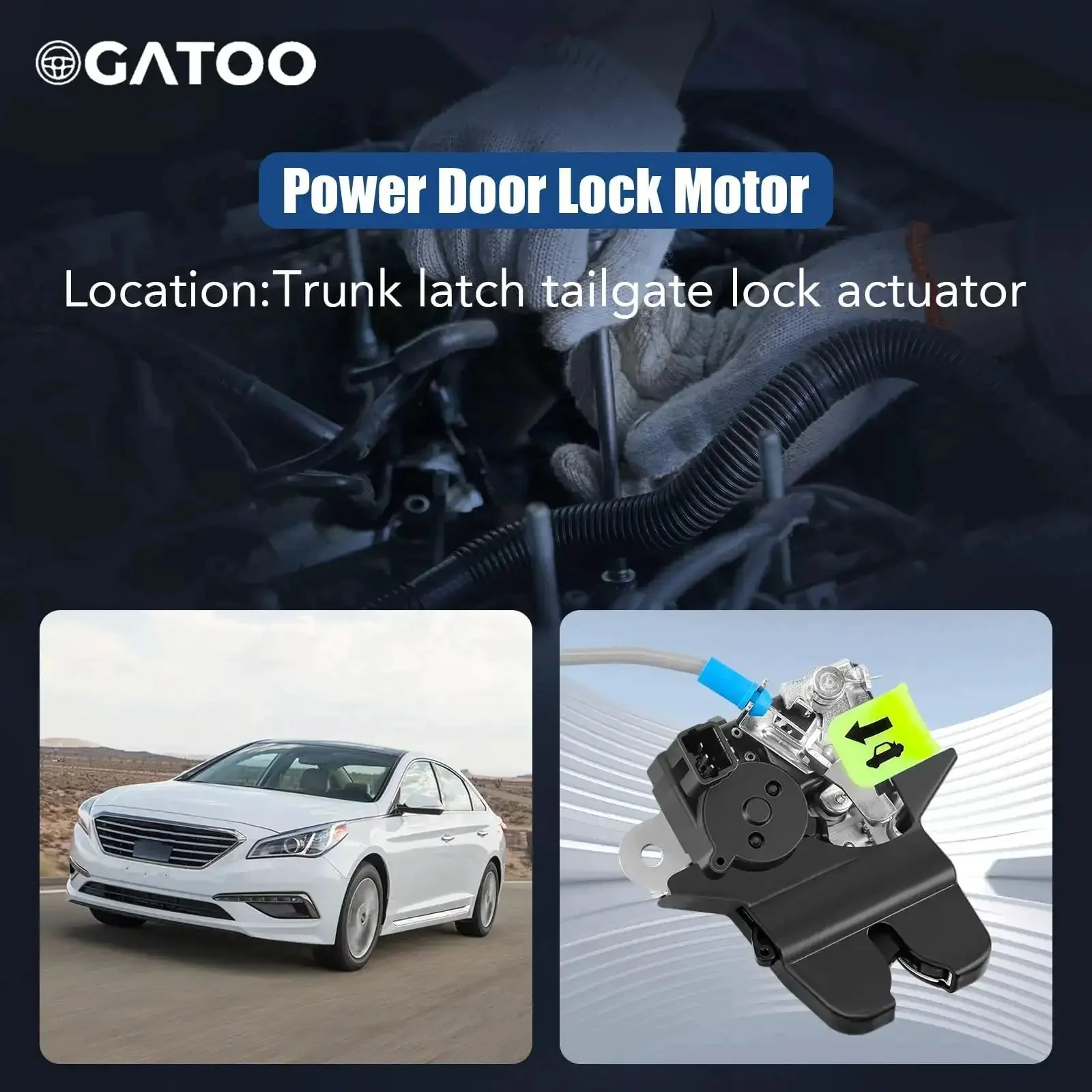 Hyundai Sonata Trunk Latch Replacement Actuator For 2015 2016 2017 With Cable Rear Gate Hatch Lock Liftgate Fits 1.6L 2.0L 5.4L Engine Replaces 81230-C1010 81230C1010 - Image 4