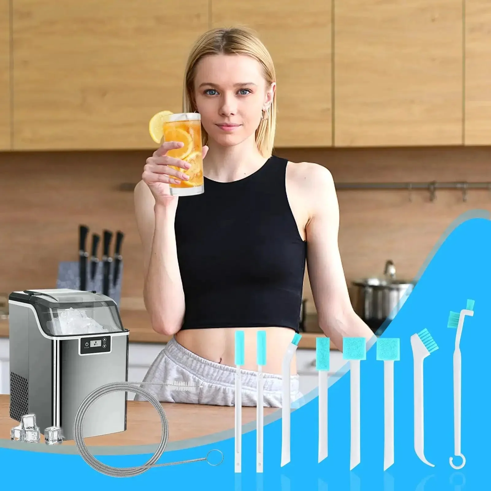 Ice Maker Cleaning Brush Kit For Countertop Machines No Fuss Deep Clean With 2 Extra Long Pipe Cleaners And 8 Small Crevice Brushes For Deep Reach Tight Spaces And Easy Cleaning - Image 2