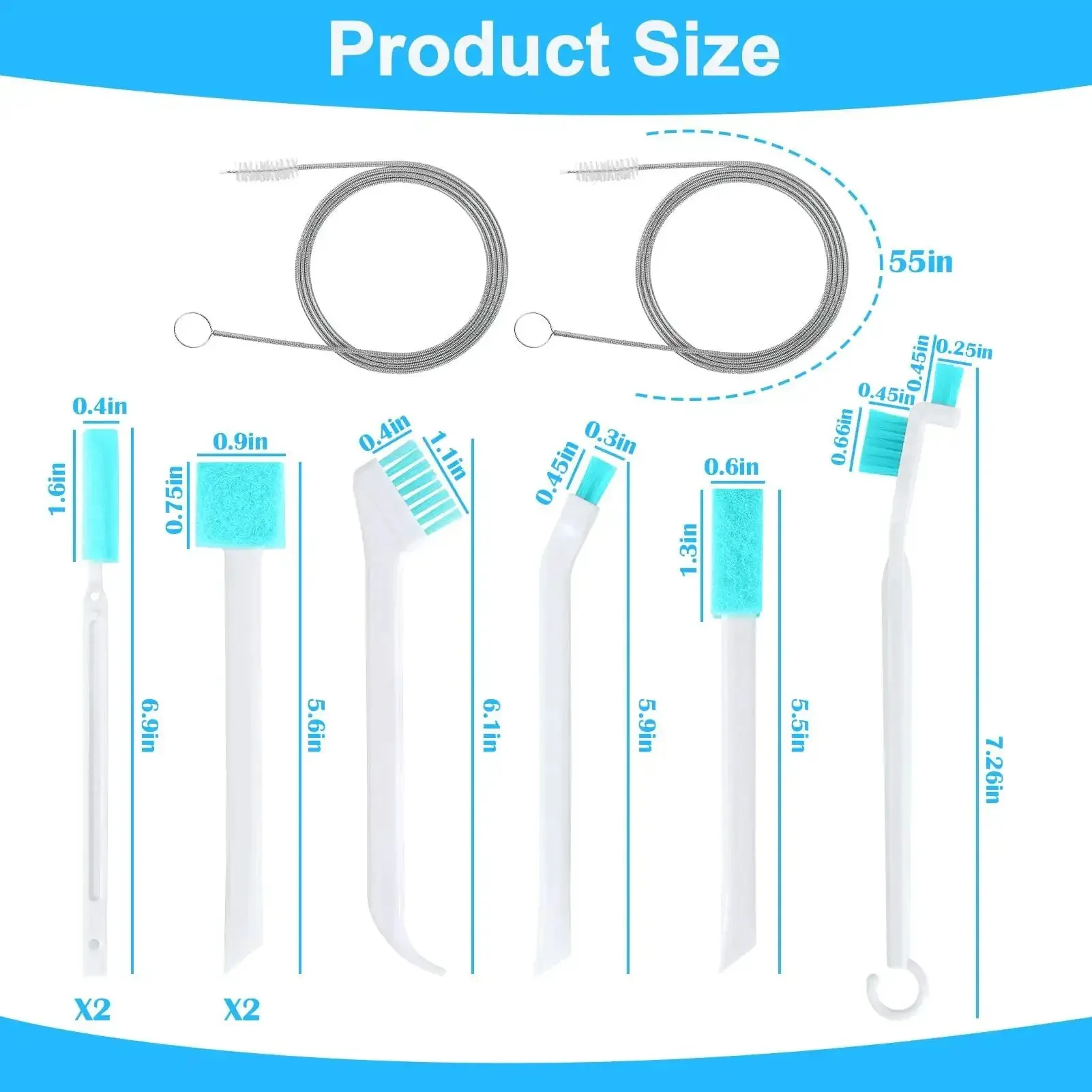 Ice Maker Cleaning Brush Kit For Countertop Machines No Fuss Deep Clean With 2 Extra Long Pipe Cleaners And 8 Small Crevice Brushes For Deep Reach Tight Spaces And Easy Cleaning - Image 3