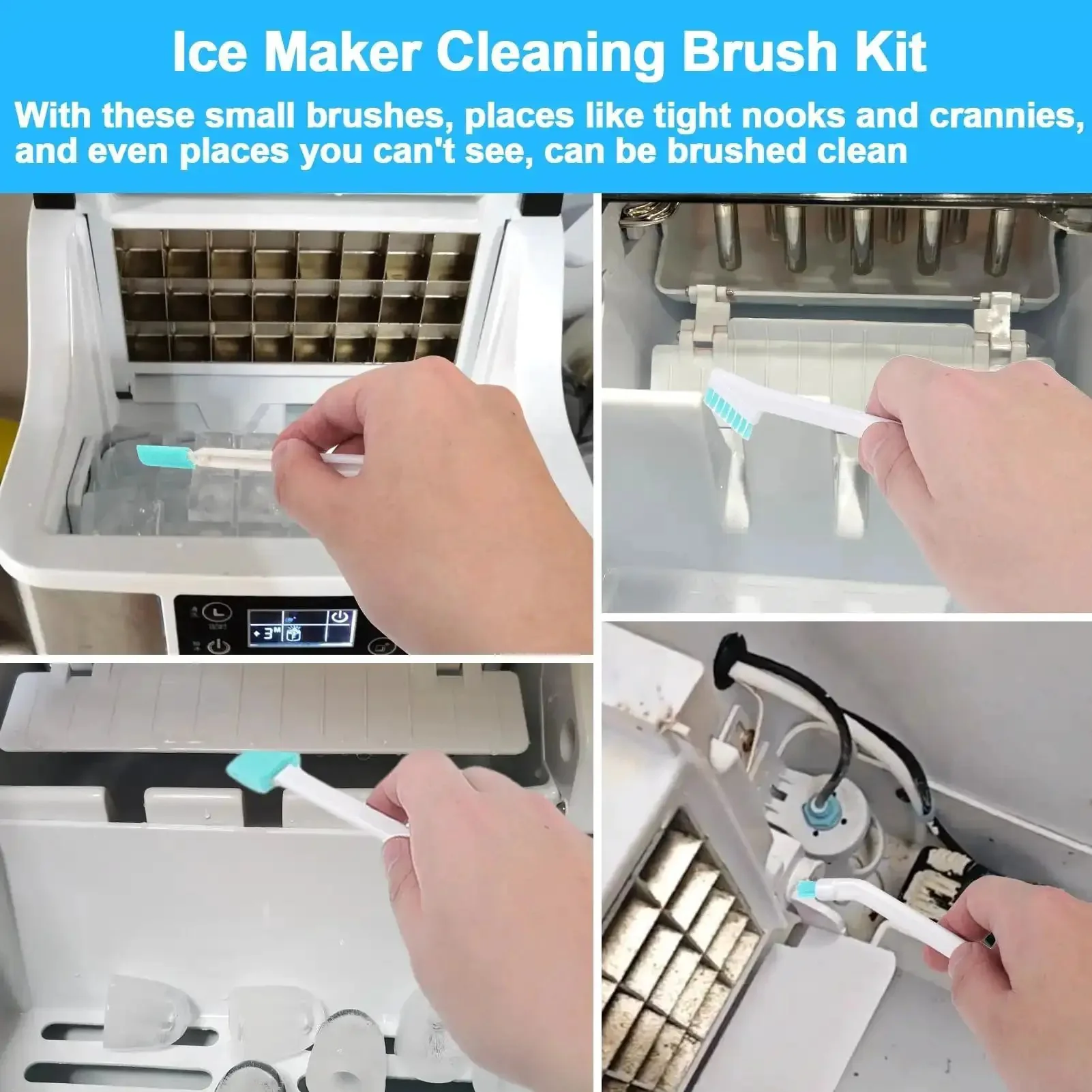 Ice Maker Cleaning Brush Kit For Countertop Machines No Fuss Deep Clean With 2 Extra Long Pipe Cleaners And 8 Small Crevice Brushes For Deep Reach Tight Spaces And Easy Cleaning - Image 7