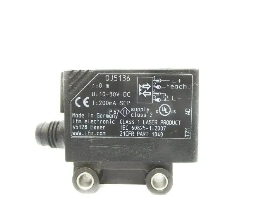 IFM OJ5136 Sensor 10 To 30 VDC New Industrial Proximity Sensor For Automation, Reliable DC Range, Plug And Play Design, Built Tough For Heavy Duty Industrial Use