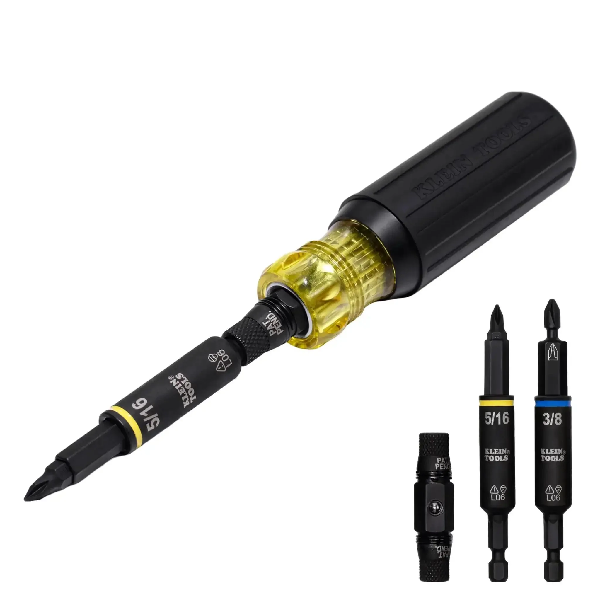 Impact Rated 11-in-1 Multi Bit Screwdriver And Nut Driver With Phillips Slotted Square And Torx Bits, Converts To Four Nut Driver Sizes, Interchangeable Components Built For Drill And Driver Use, All Purpose Heavy Duty Tool