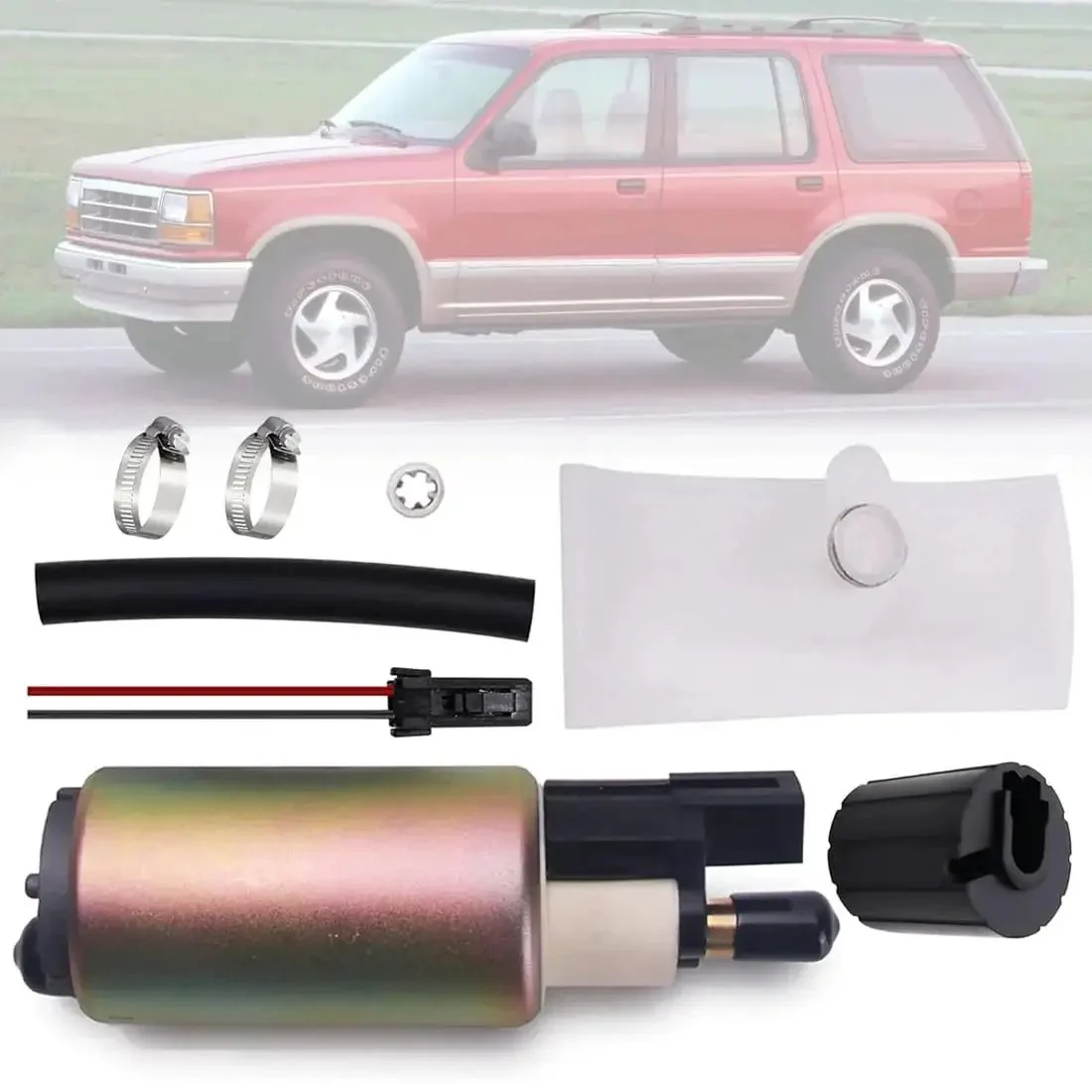 In Tank Fuel Pump Core With Installation Kit 140-160 LPH For Ford Explorer Mustang Focus F150 F250 F350 12V DC OE Matching Replaces E2157 FE0117 Internal Core Only 1 Pack