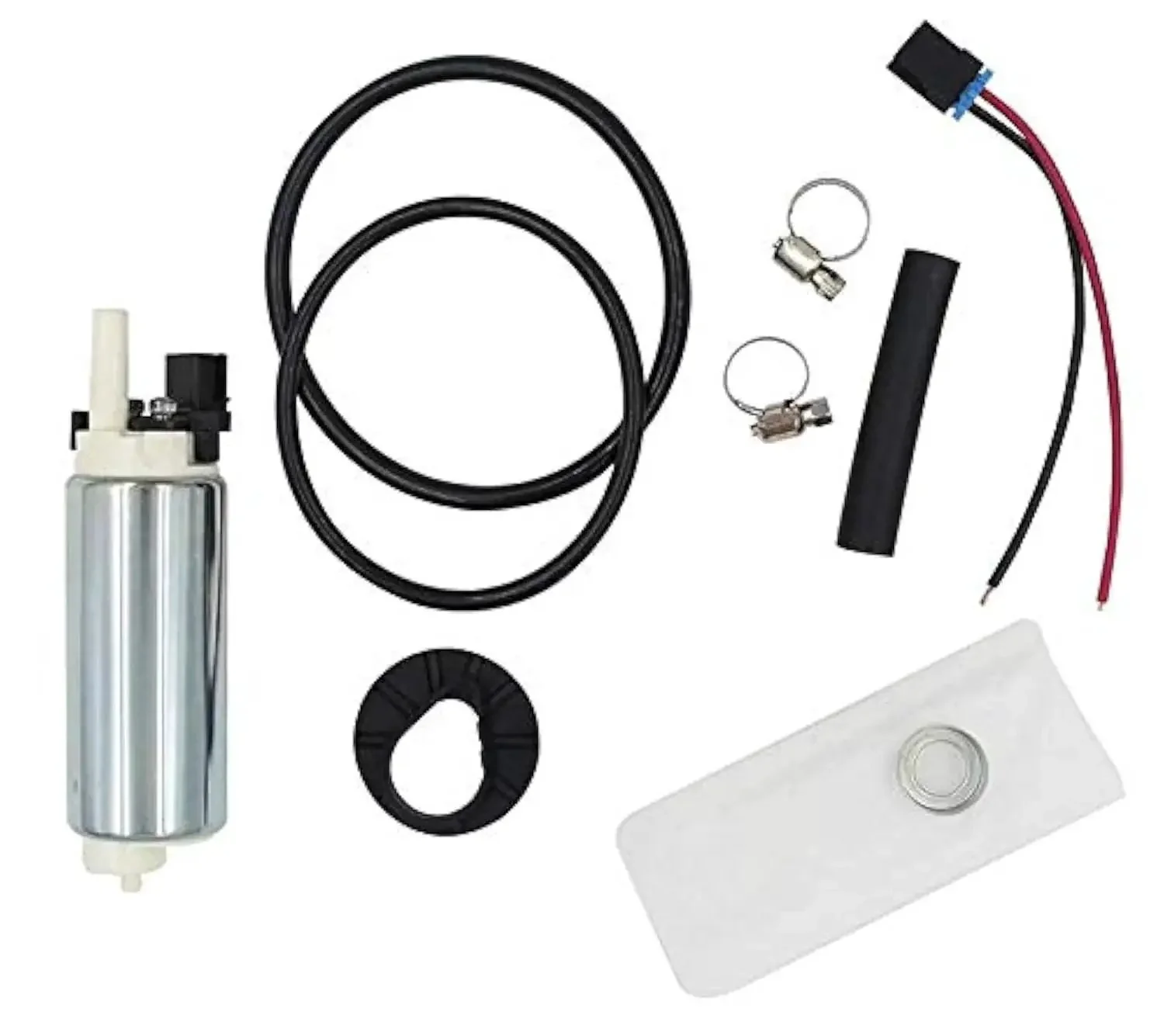In Tank Fuel Pump With Strainer And Install Kit Fits 1984 To 1996 Buick Century Regal LeSabre Roadmaster Cadillac Fleetwood DeVille Eldorado Chevrolet Astro C1500 Suburban GMC C1500 C2500 4.3L 5.0L 5.7L 7.4L Gas Engines