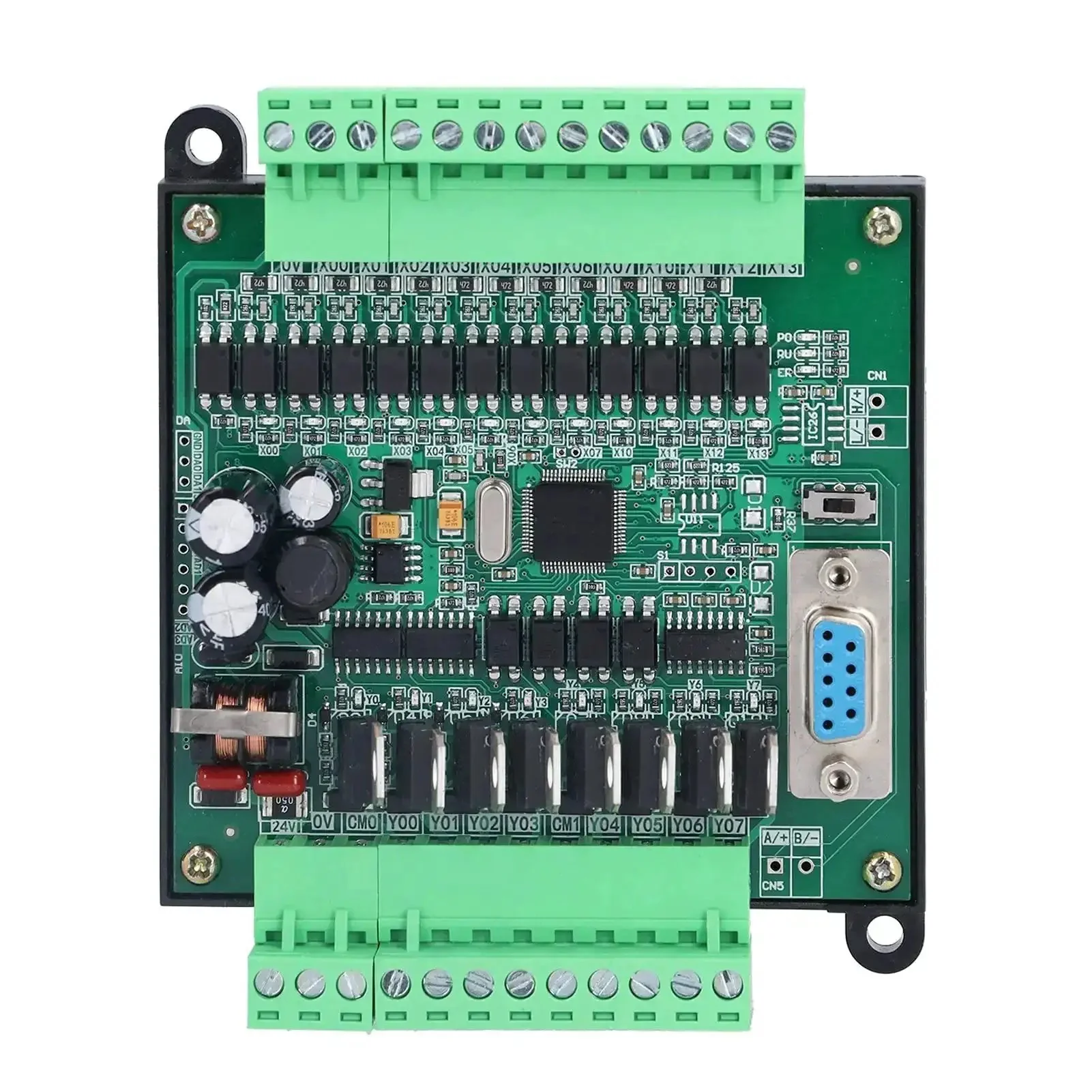 Industrial 12V Programmable Logic Controller With Relay Output And Base Plate For Plug And Play Setup Control Of DC Motors Valves And Other DC Loads Featuring Original Programming Downloading Debugging And Monitoring For Flexible PLC Operation