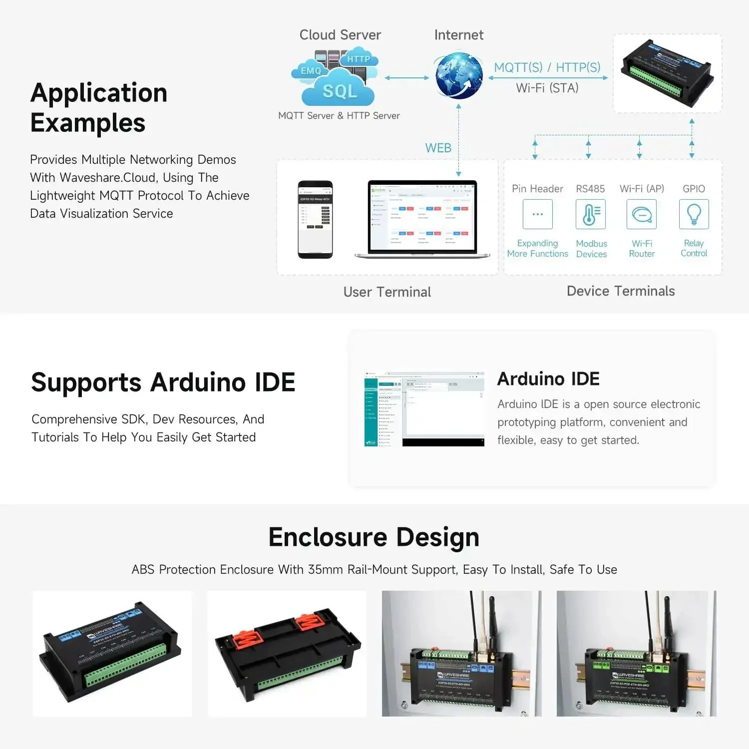 Industrial 8-Channel ESP32-S3 WiFi Relay Module With Onboard Plug-And-Play Isolated RS485 Interface, Xtensa LX7 Dual-Core Processor Up To 240MHz, Built-In Isolation Protection Circuits For Rugged IoT Automation And Smart Home Relay Control - Image 3