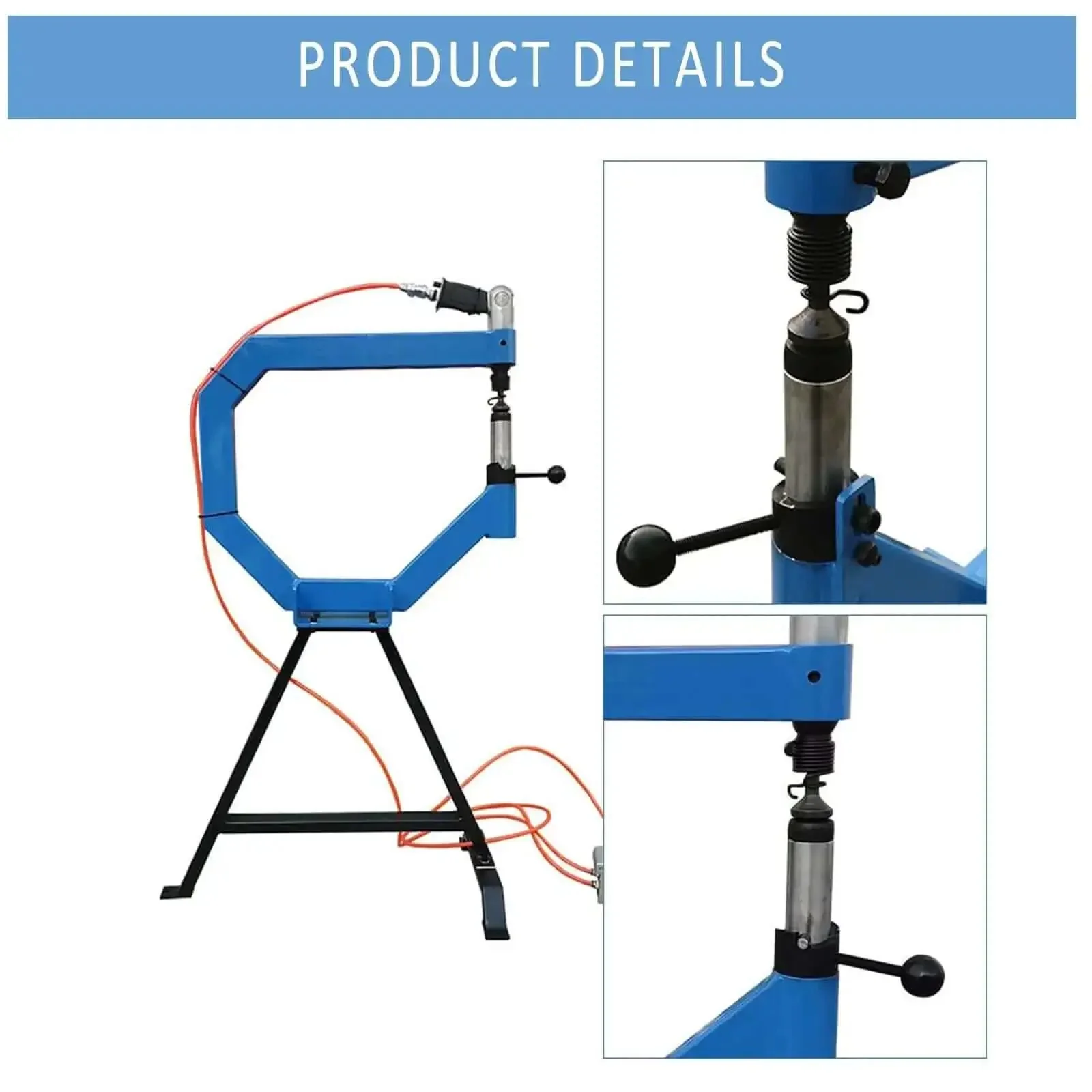 Industrial Beefy Pneumatic Planishing Hammer With Four Inch Throat Anvil And Pedal Air Planishing Tool For Metalwork And Auto Body 875 To 1350 Hits Per Minute One Quarter Inch NPT Inlet Includes Three Radius Anvils - Image 4