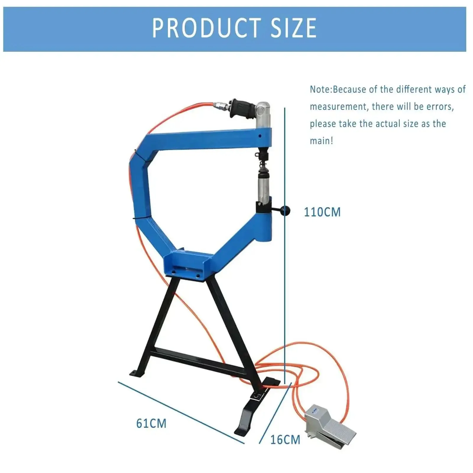 Industrial Beefy Pneumatic Planishing Hammer With Four Inch Throat Anvil And Pedal Air Planishing Tool For Metalwork And Auto Body 875 To 1350 Hits Per Minute One Quarter Inch NPT Inlet Includes Three Radius Anvils - Image 5