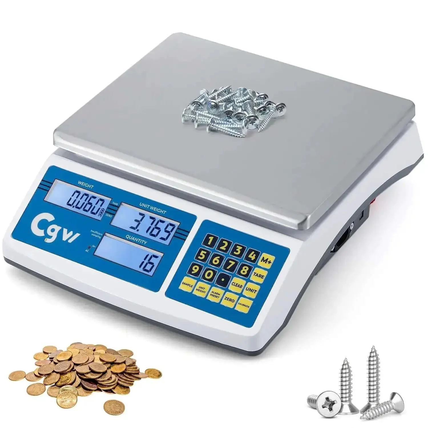 Industrial Countin Scale 30kg Capacity, Ultra-Precise Digital Inventory Scale For Small Parts, Coins And Pieces, 0.1g/0.00022lb Accuracy, Easy Gram Kilogram Pound Conversion, Fast, Reliable Countin For A Busy Shop