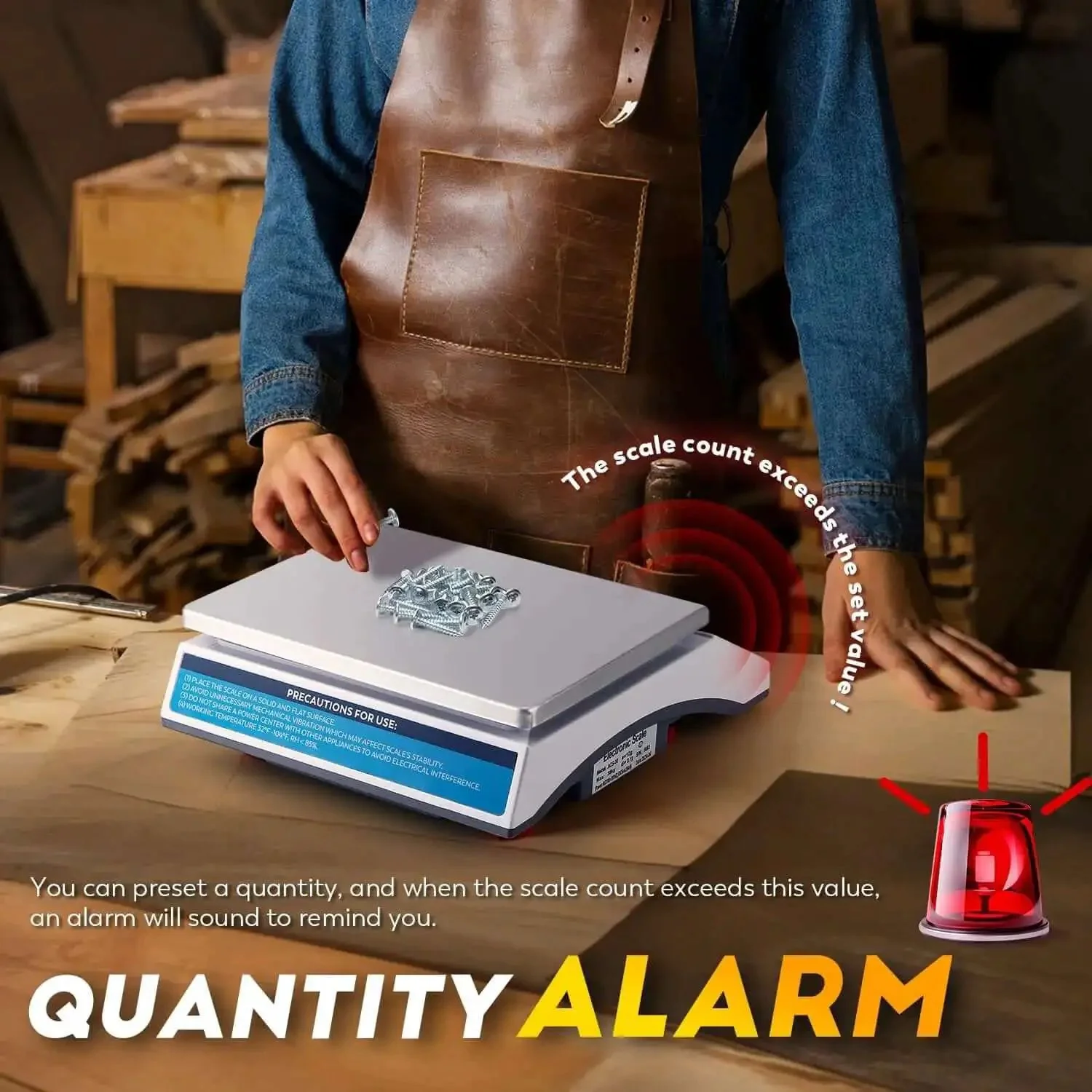 Industrial Countin Scale 30kg Capacity, Ultra-Precise Digital Inventory Scale For Small Parts, Coins And Pieces, 0.1g/0.00022lb Accuracy, Easy Gram Kilogram Pound Conversion, Fast, Reliable Countin For A Busy Shop - Image 4