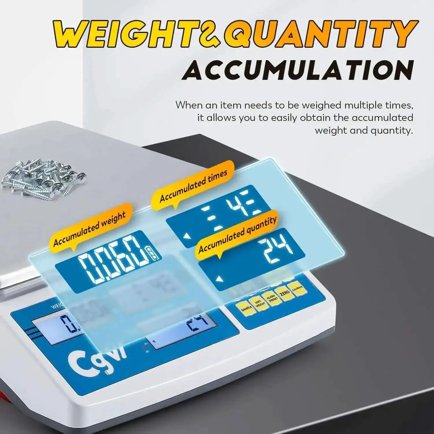 Industrial Countin Scale 30kg Capacity, Ultra-Precise Digital Inventory Scale For Small Parts, Coins And Pieces, 0.1g/0.00022lb Accuracy, Easy Gram Kilogram Pound Conversion, Fast, Reliable Countin For A Busy Shop - Image 5