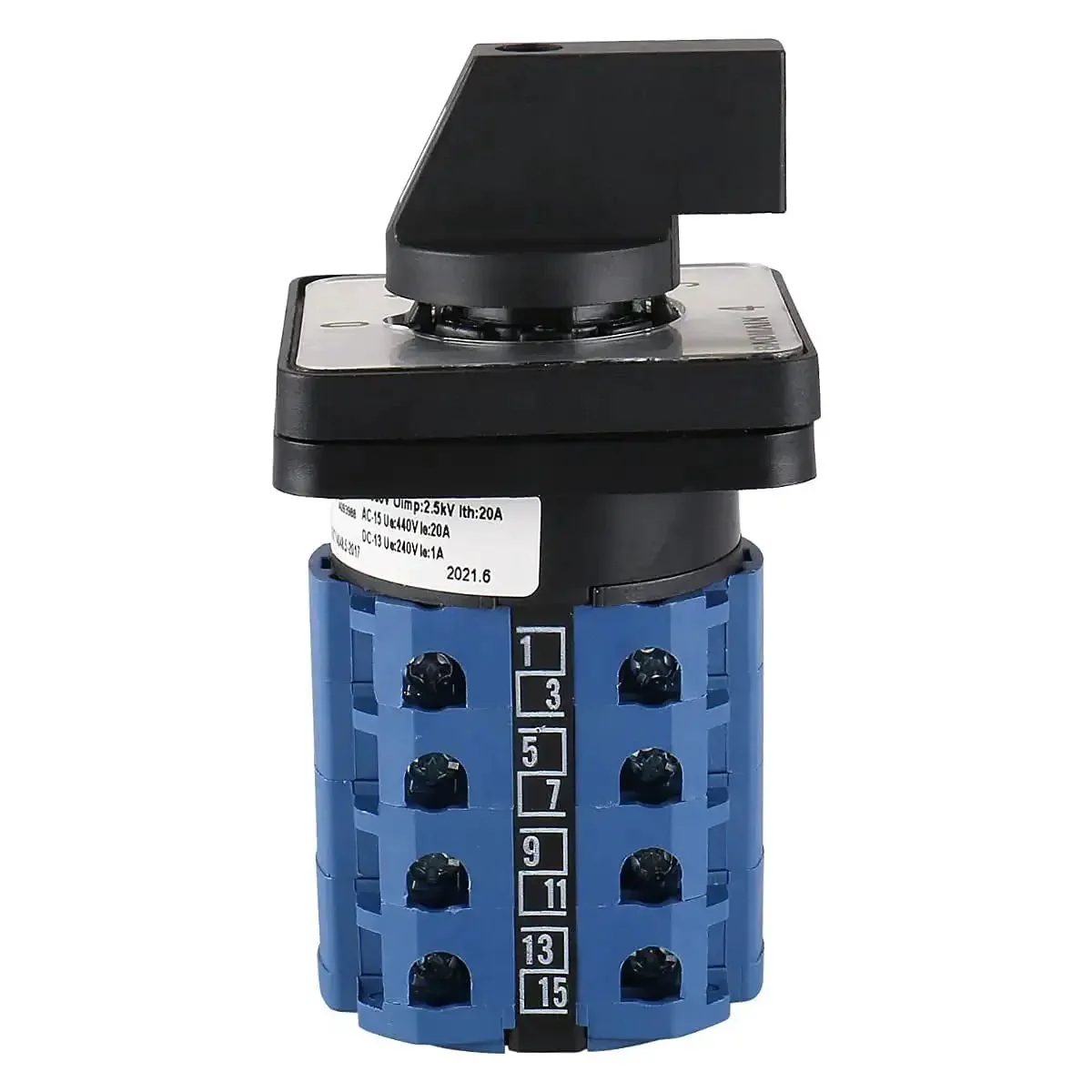 Industrial Grade 20A 660V Rotary Cam Changeover Switch With 5-Position Selector And 16 Terminals SZW26-20/0-4.4 Heavy-Duty Motor Control Power Distribution And Welding Machine Switch - Image 4