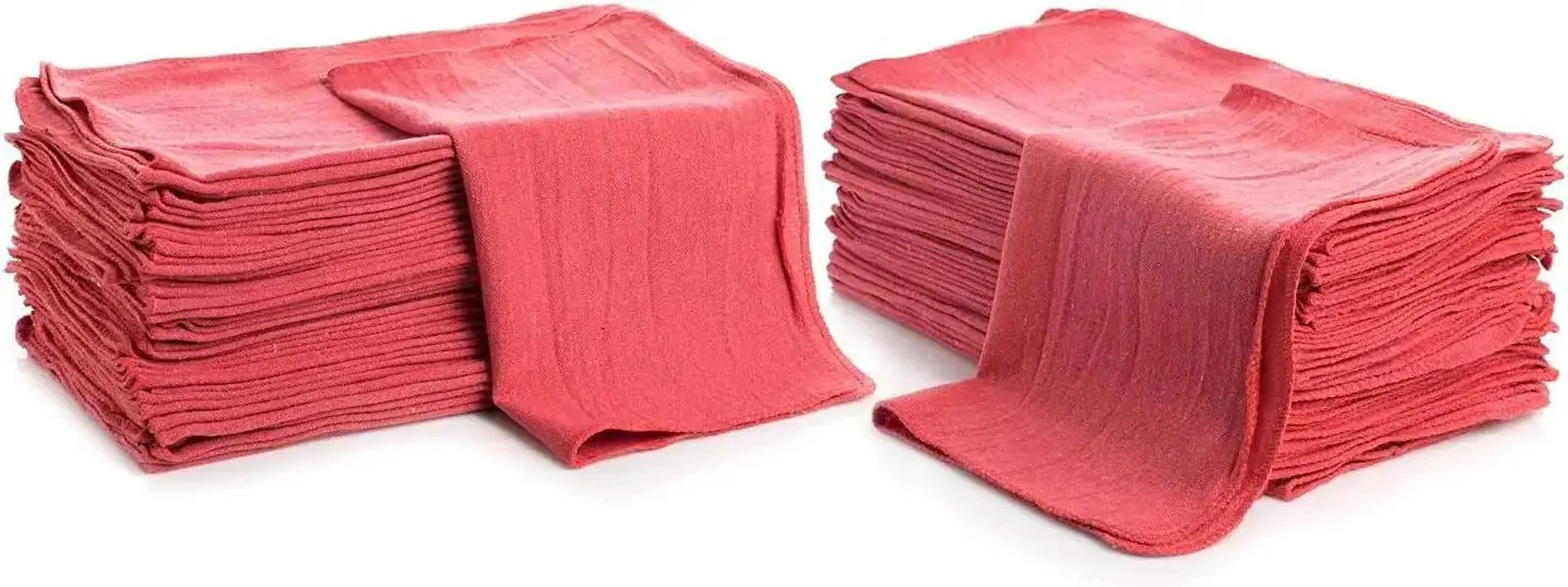 Industrial Grade Cotton Shop Towels 12x14 Inches, 500 Pack Red Reusable Cleaning Rags For Automobiles, Garage And Workshop, Tackling Oil, Grease, Grime, Spills, Tools And Parts, Machine Washable - Image 4