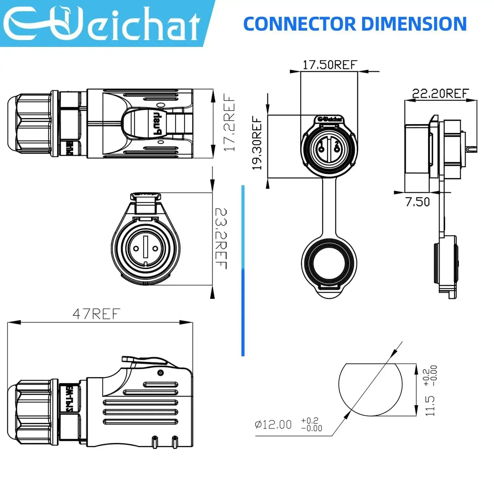 Industrial IP68 Waterproof M12 Aviation Circular Connector 4 Pin Quick Plug With One Touch Lock Fast Release PBT Shell Solder Or Weld Mount 0.5mm2 20AWG Cable Thread Socket - Image 4