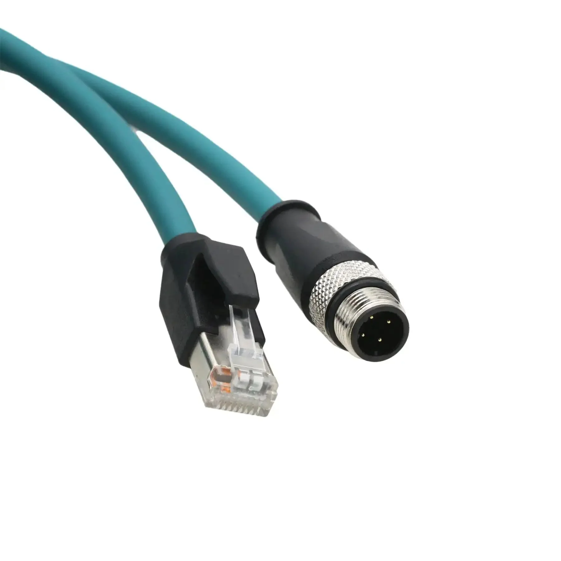 Industrial M12 D-Coded Ethernet Cable 4 Pin Male To RJ45, CAT5e Shielded PVC, 50 Meter Length For Keyence IV2 Omron Datalogic Machine Vision Profinet Network Sensors And Actuators - Image 5