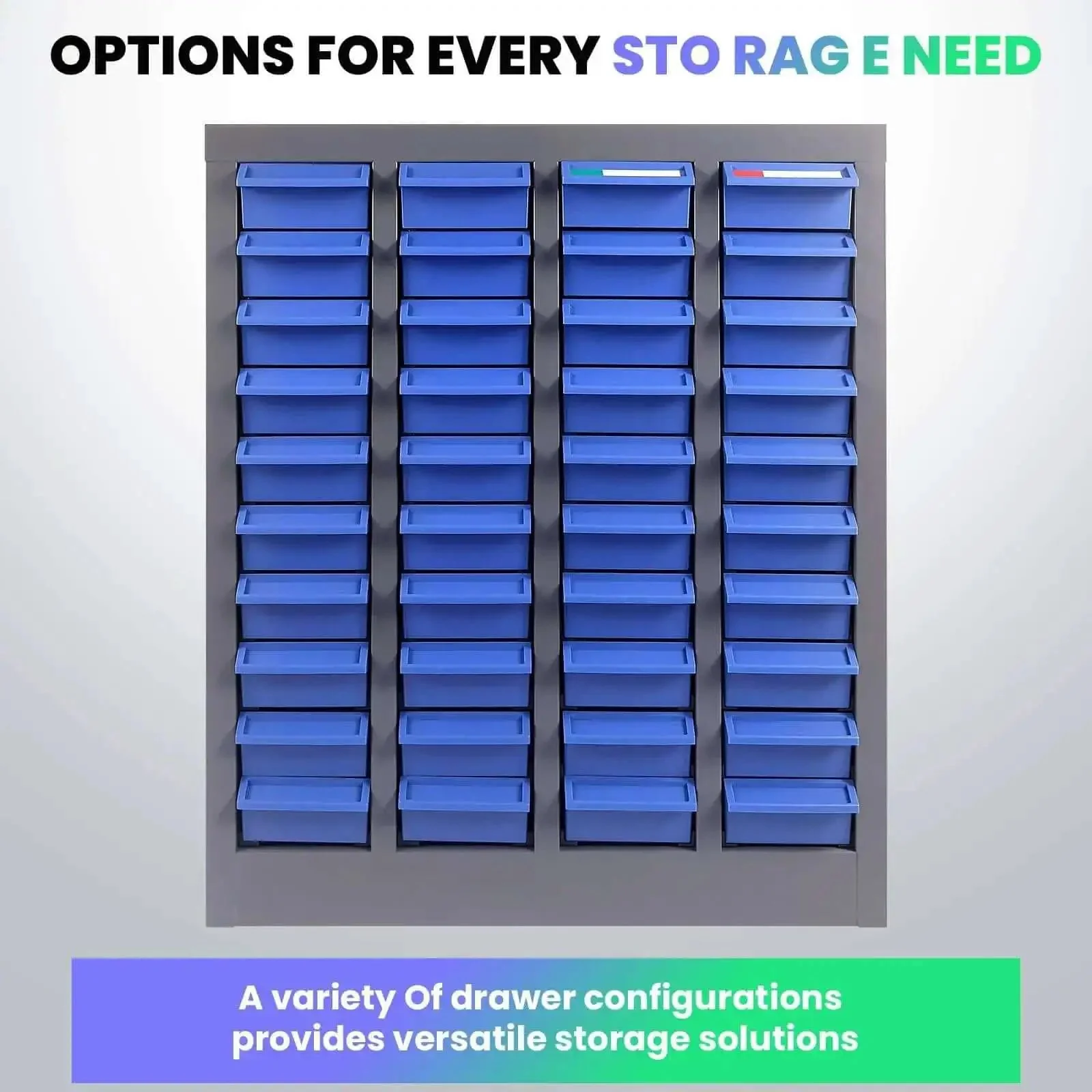 Industrial Nut And Bolt Organizer Parts Cabinet With 200 Dividers And 80 Label Slots ABS Drawers Multi Use Bolt Bins Hardware Organizer System For Workshop Warehouse And Office Pro Grade Heavy Duty Storage Solution - Image 3
