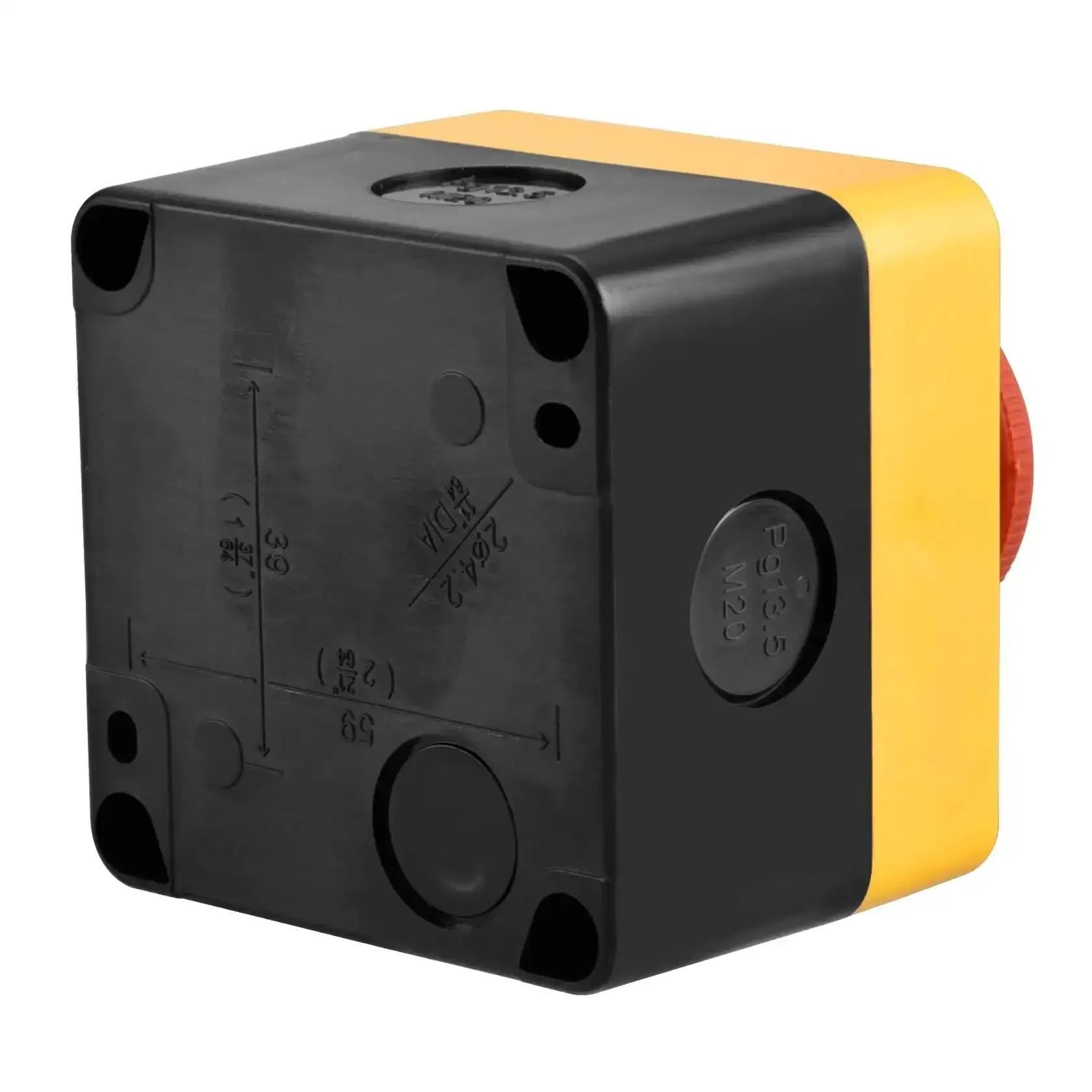 Industrial Red Mushroom Emergency Stop Switch Station 1NO 1NC DPST Push Button Switch Latch Action 660V 10A Waterproof Box Enclosure For CNC Lathe Motor Control - Image 4